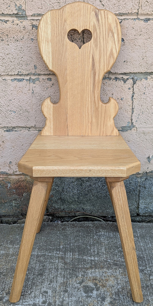 Antique Vintage Old Reclaimed Salvaged Handmade SOLID Oak Wood Wooden Dining Side Accent Chair