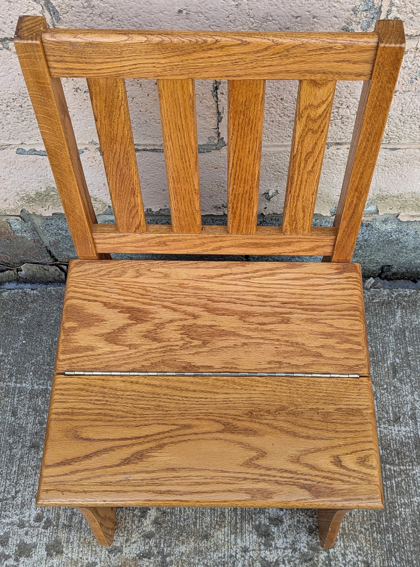 Antique Vintage Old Reclaimed Salvaged Handmade SOLID Oak Wood Wooden Side Accent Stand Step Stool Foot Chair