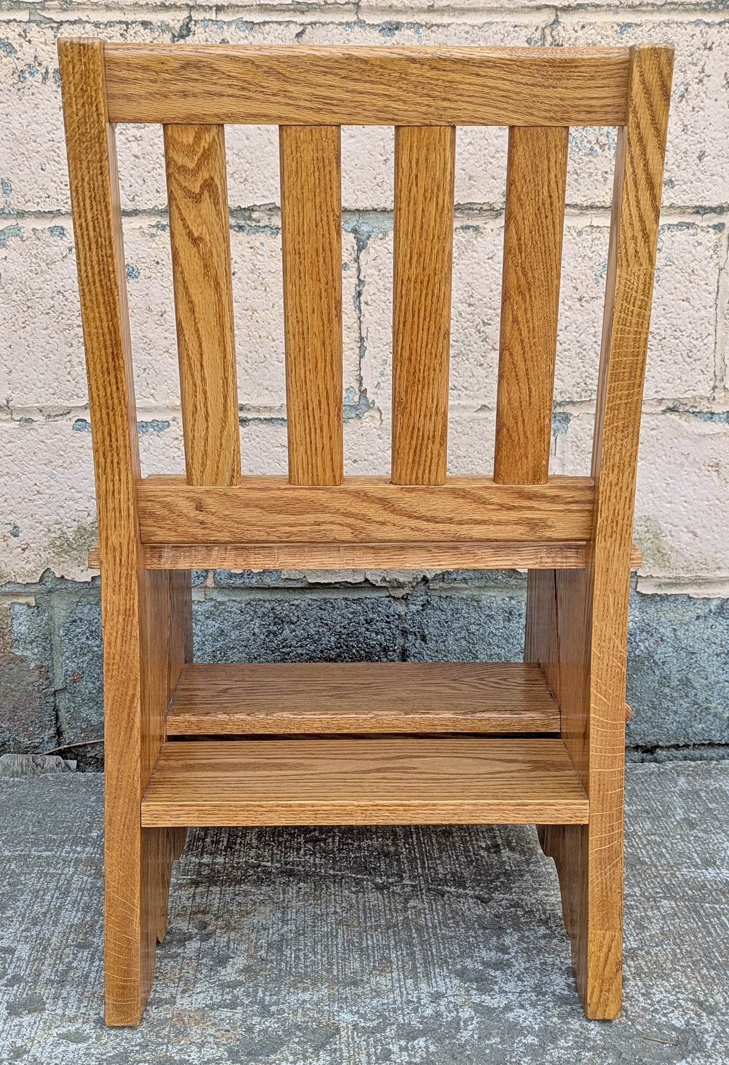 Antique Vintage Old Reclaimed Salvaged Handmade SOLID Oak Wood Wooden Side Accent Stand Step Stool Foot Chair