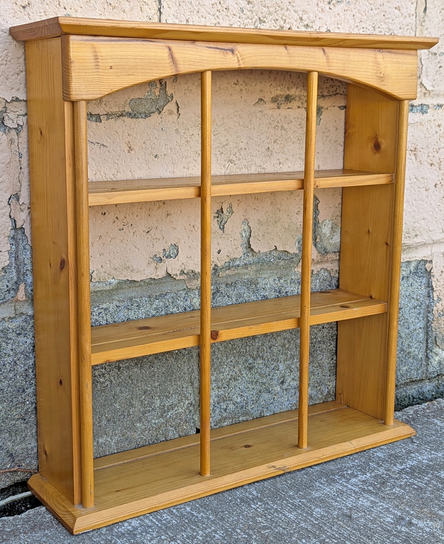 20"H Vintage Old Reclaimed Salvaged SOLID Pine Wood Wooden Wall Mounted Mount Shelf Shelves Cupboard Shelving 3 Tier