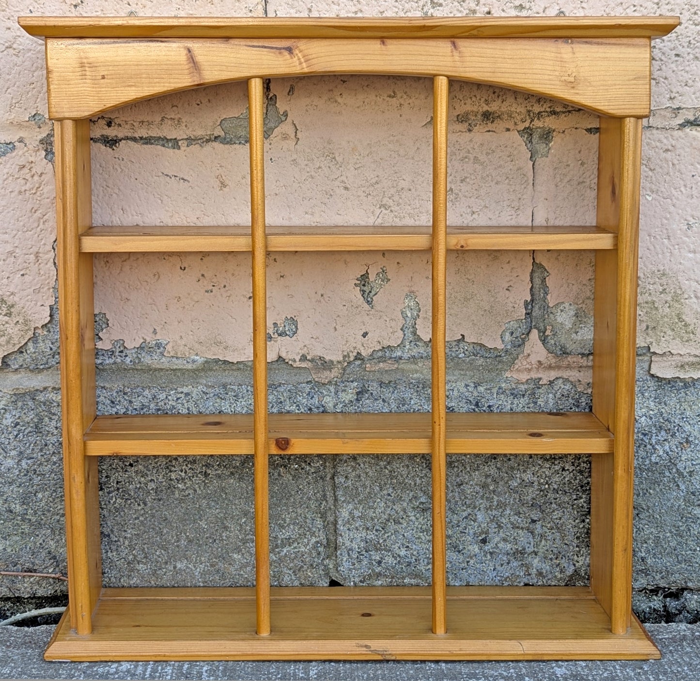 20"H Vintage Old Reclaimed Salvaged SOLID Pine Wood Wooden Wall Mounted Mount Shelf Shelves Cupboard Shelving 3 Tier