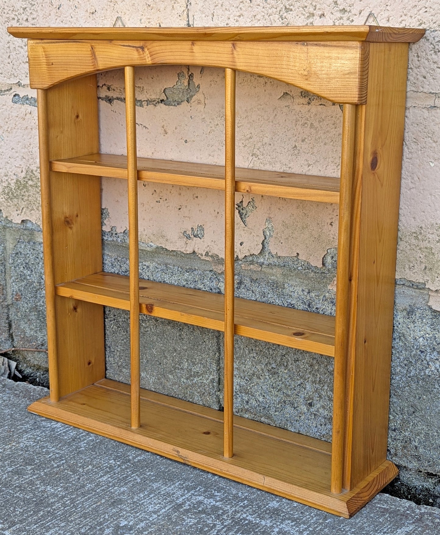 20"H Vintage Old Reclaimed Salvaged SOLID Pine Wood Wooden Wall Mounted Mount Shelf Shelves Cupboard Shelving 3 Tier