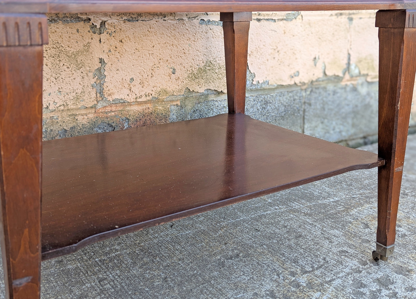 Pair Vintage Antique Old Reclaimed Salvaged SOLID Hard Wood Wooden Leather Top Drawer End Side Bed Table Nightstand Nightshelf Stand