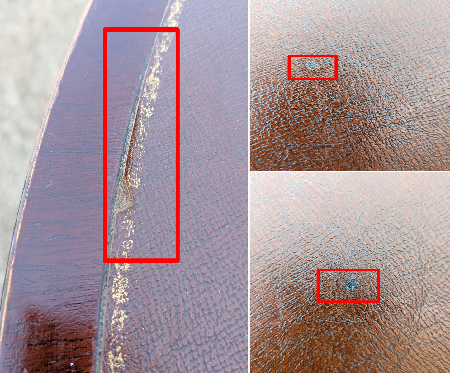 28" Diameter Antique Vintage Old Reclaimed Salvaged Colonial Drum SOLID Mahogany Wood Wooden Leather Top End Side Accent Lamp Stand Table