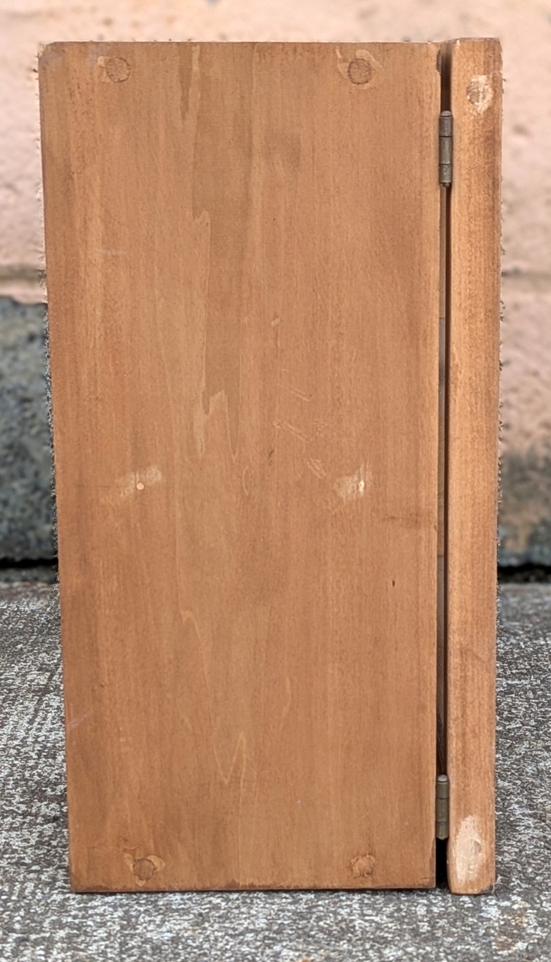 Vintage Antique Old Handmade Reclaimed Salvaged SOLID Wood Wooden Wall Mounted Hanging Cabinet Door Window Shelf Cupboard Holder Glass