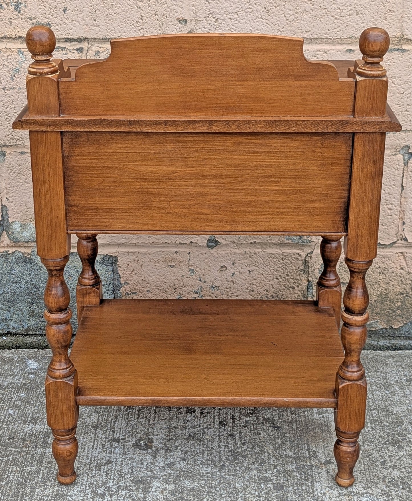 Vintage Antique Old Reclaimed Salvaged Heywood Wakefield SOLID Maple Wood Wooden Side End Hall Table Night Stand Shelf Drawer Writing Desk