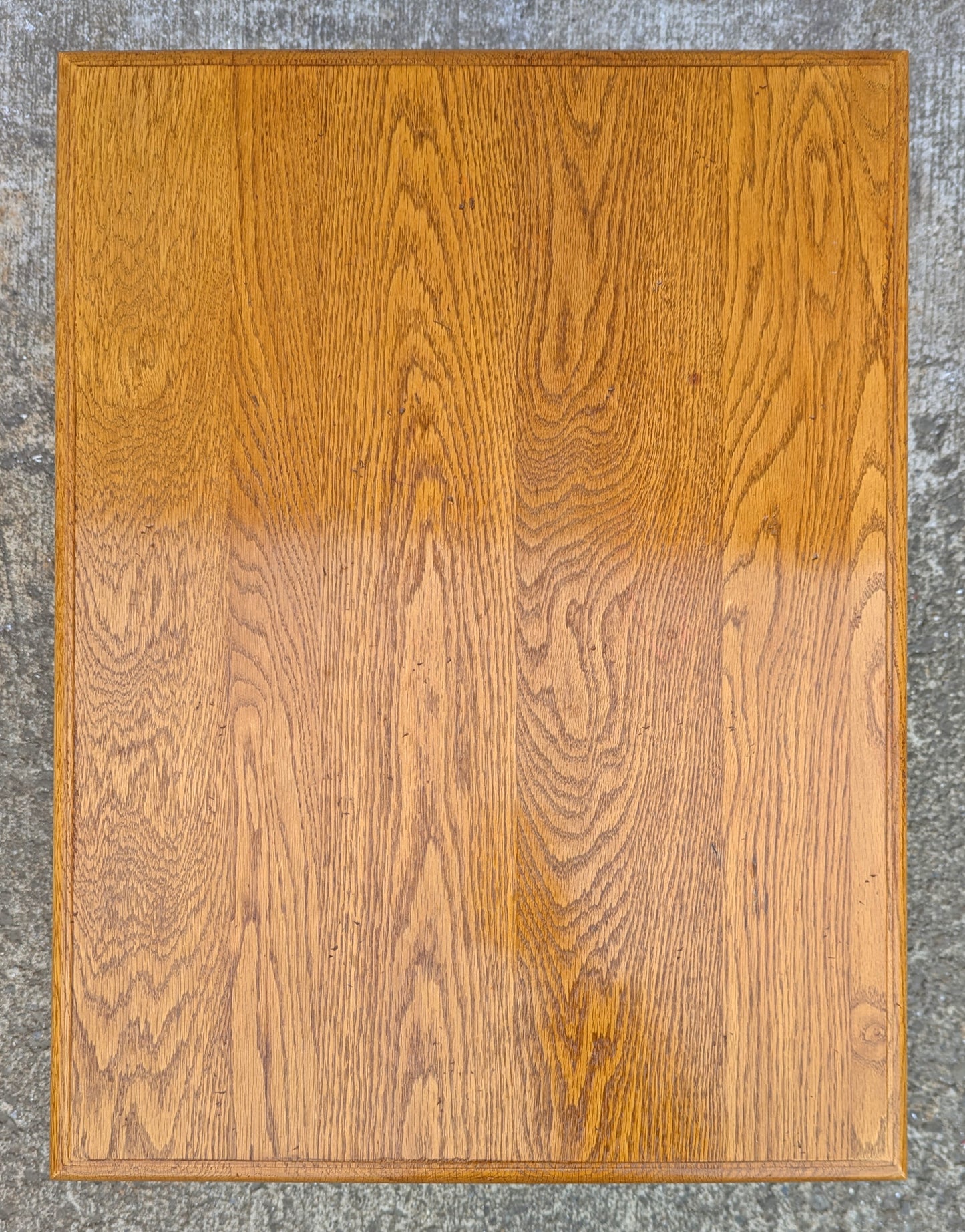 Vintage Antique Old Reclaimed Salvaged Ethan Allen SOLID Oak Wood Wooden Side End Hall Table Night Stand Shelf Drawer