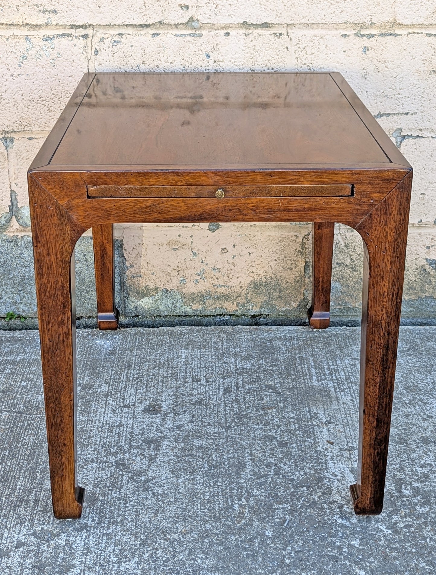 Vintage Antique Old Reclaimed Salvaged Henredon SOLID Mahogany Wood Wooden Side End Hall Table Night Stand Shelf Drawer