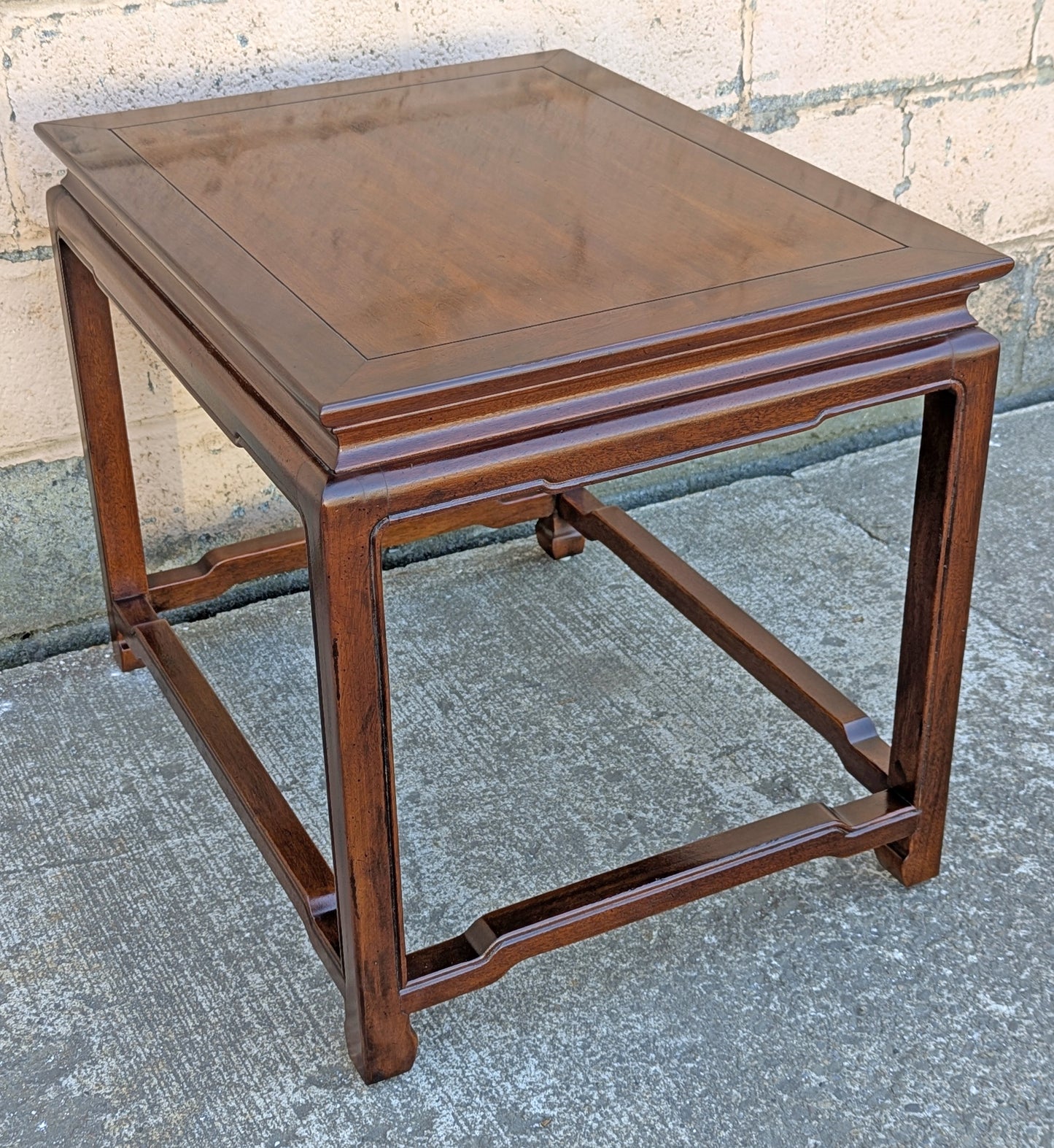 Vintage Antique Old Reclaimed Salvaged Henredon SOLID Mahogany Wood Wooden Side End Hall Table Night Stand Shelf Drawer