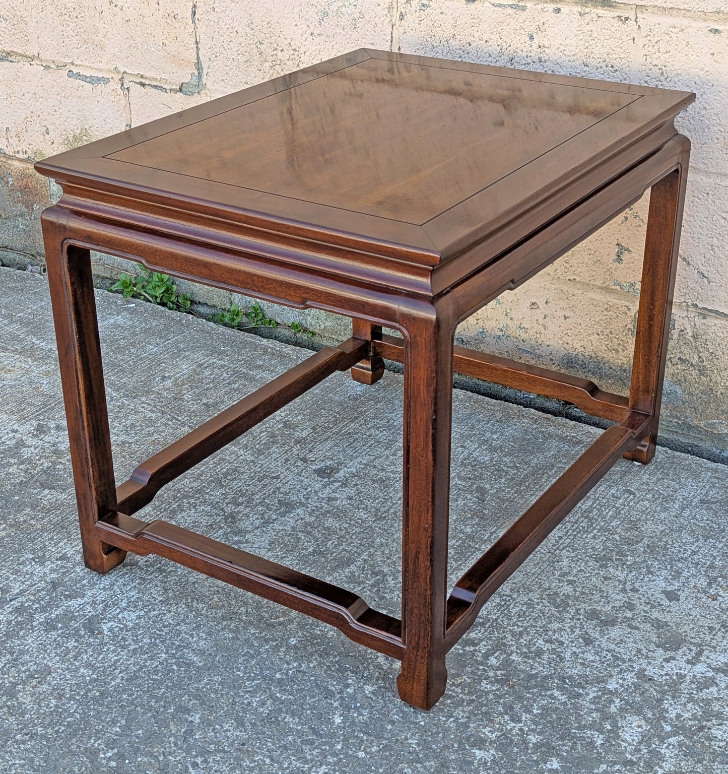 Vintage Antique Old Reclaimed Salvaged Henredon SOLID Mahogany Wood Wooden Side End Hall Table Night Stand Shelf Drawer