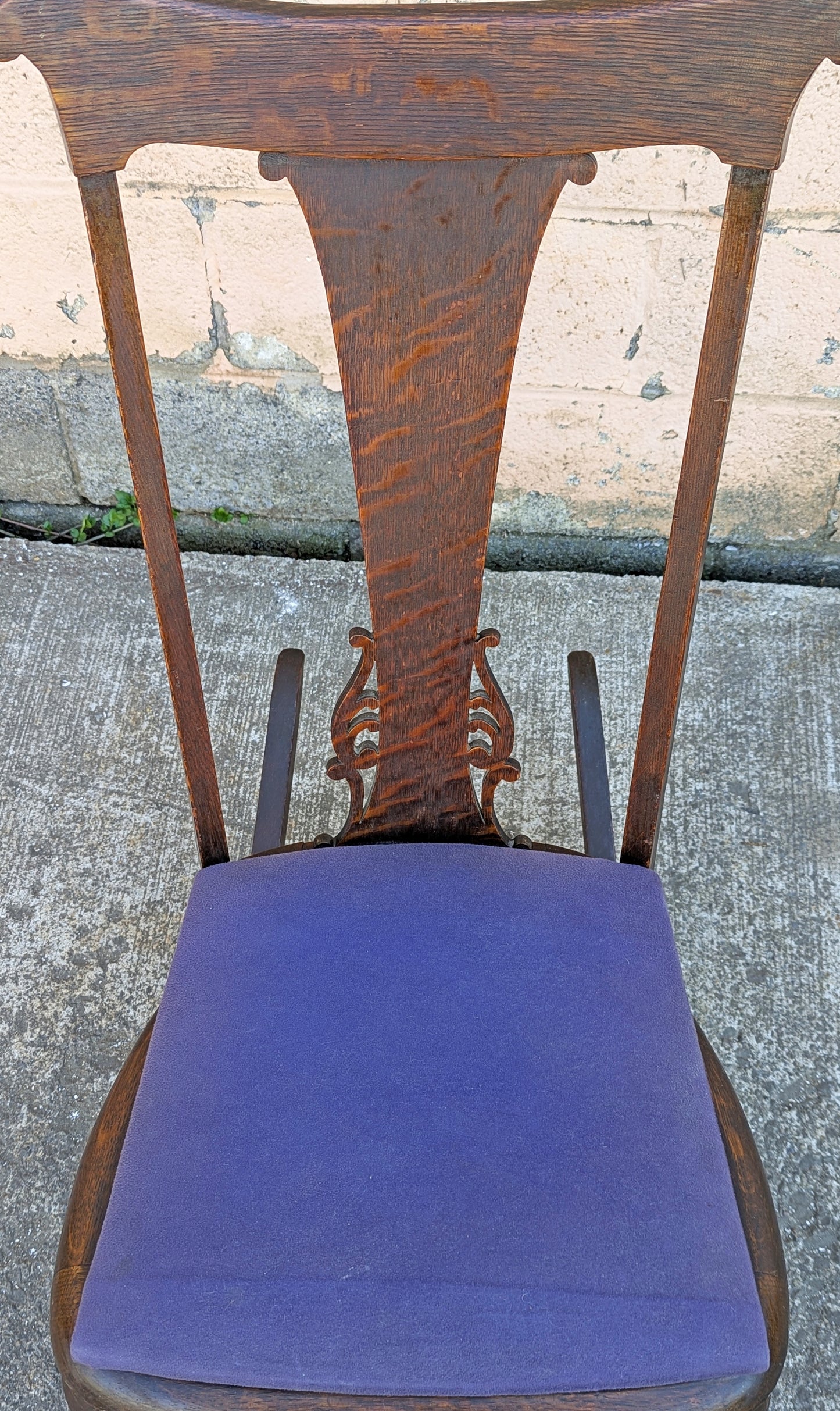 Antique Vintage Old Reclaimed Salvaged SOLID Oak Wood Wooden Child Children Adult Kid Porch Patio Foyer Sunroom Knitting Rocking Rocker Chair