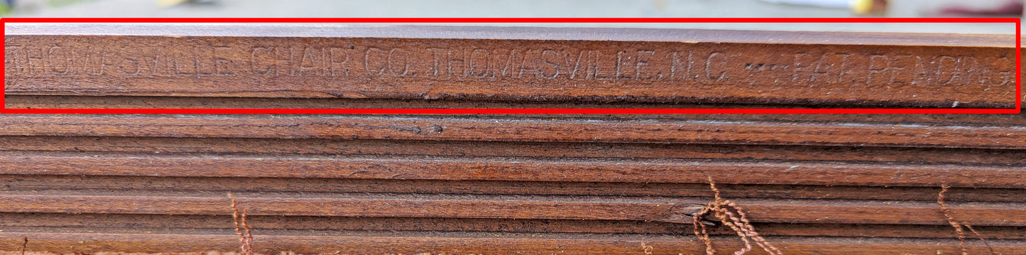 Antique Vintage Old Reclaimed Salvaged Thomasville Victorian Carved SOLID Wood Wooden Arm Bench Settee Chair Stool Lounge Fabric Seat