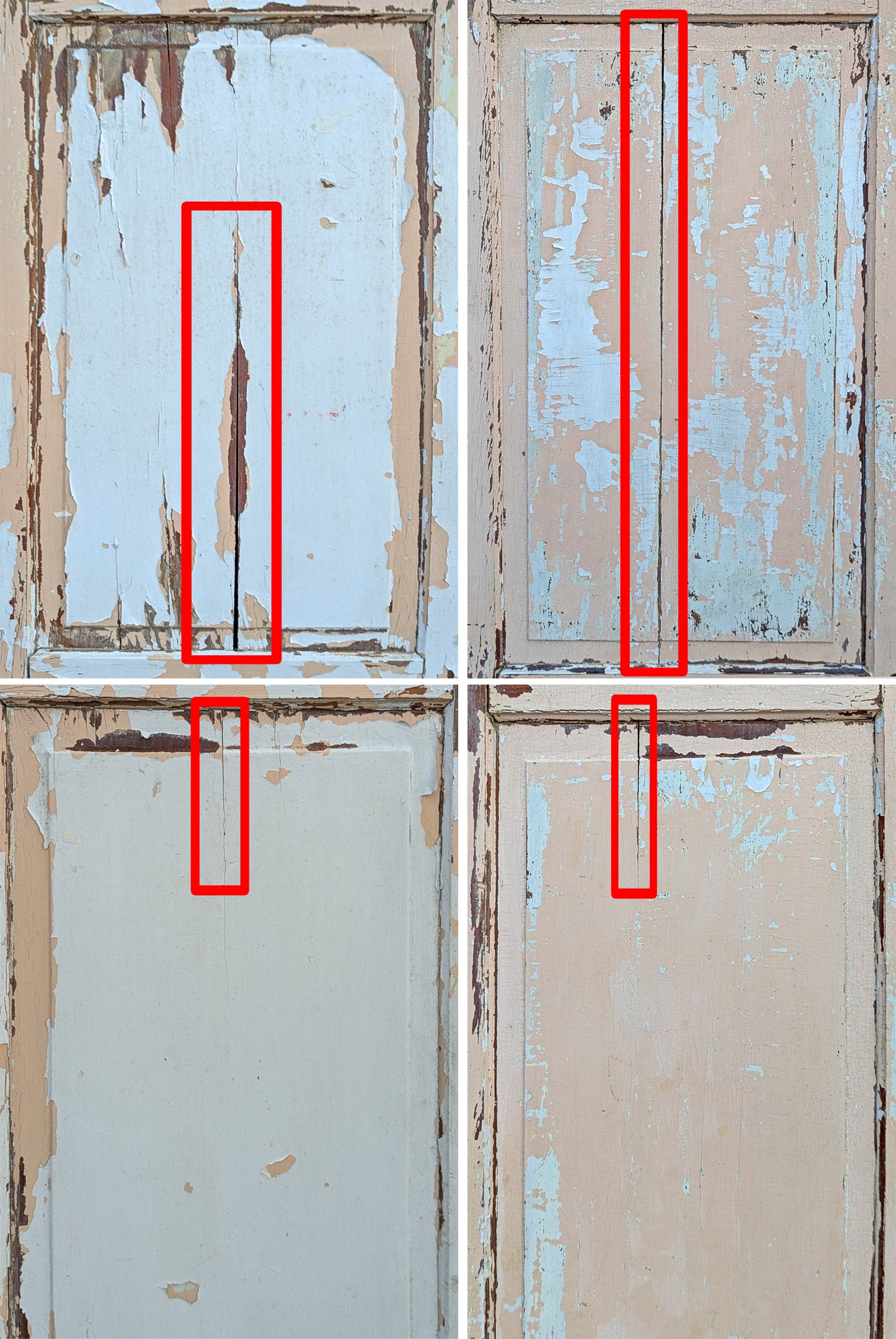 Pair 44"x69" Antique Vintage Old Reclaimed Salvaged SOLID Wood Wooden Cabinet Pantry Door 2 Raised Panels