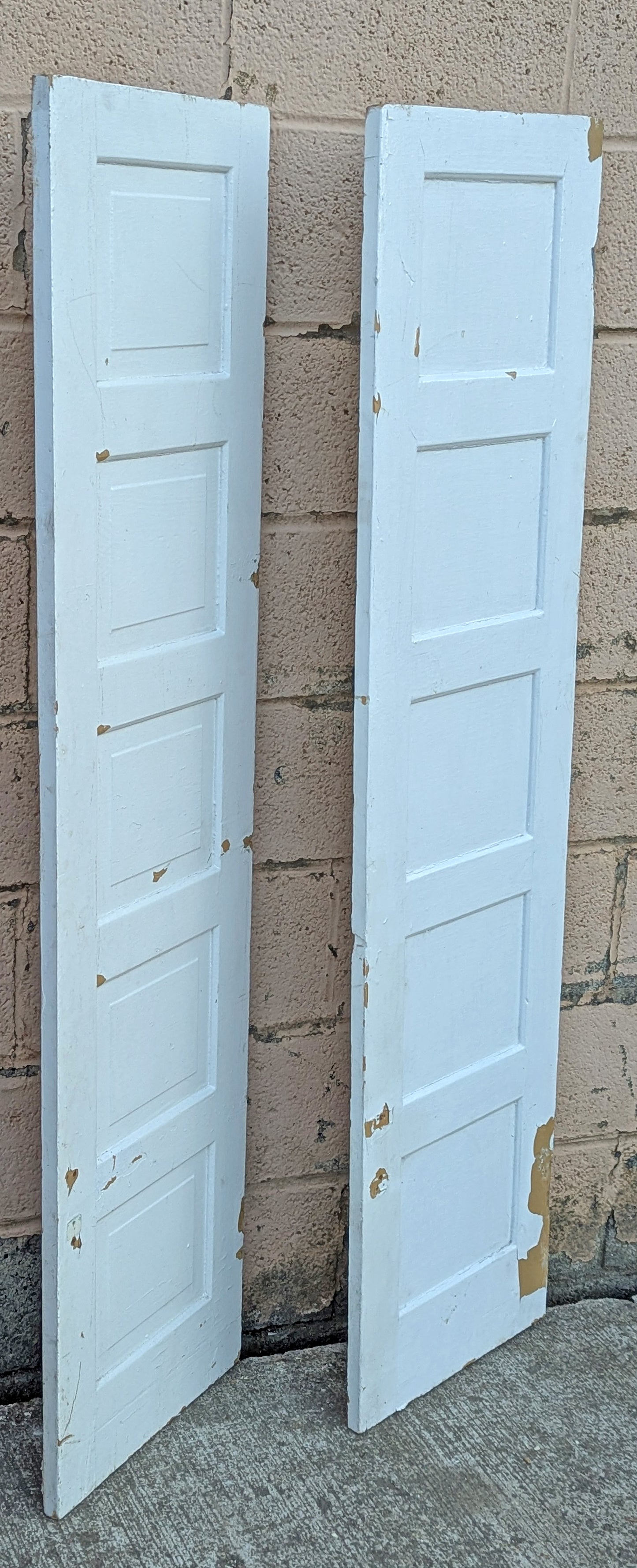 2 Pairs Available 30"x59" Antique Vintage Old Reclaimed Salvaged SOLID Wood Wooden Cabinet Pantry Door 5 Panels