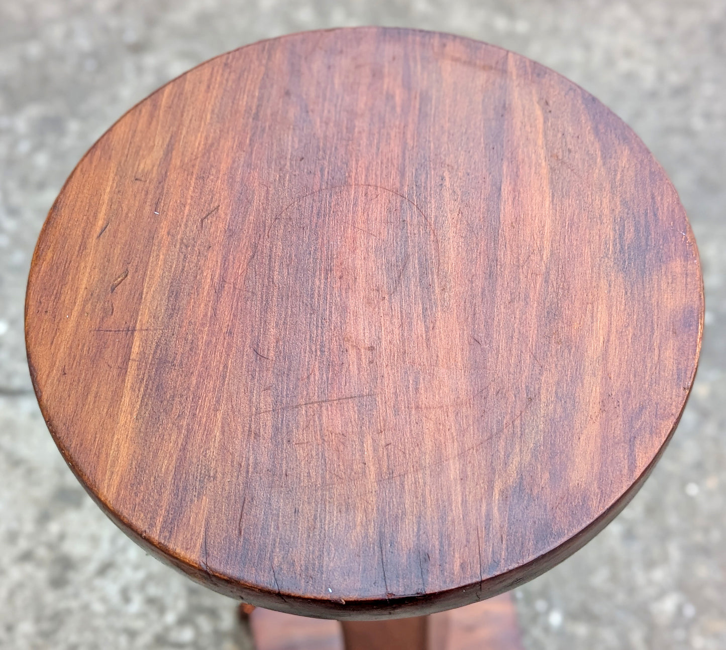 Vintage Antique Old Reclaimed Salvaged SOLID Circular Wood Wooden Lamp Plant End Side Hall Table Stand Shelf
