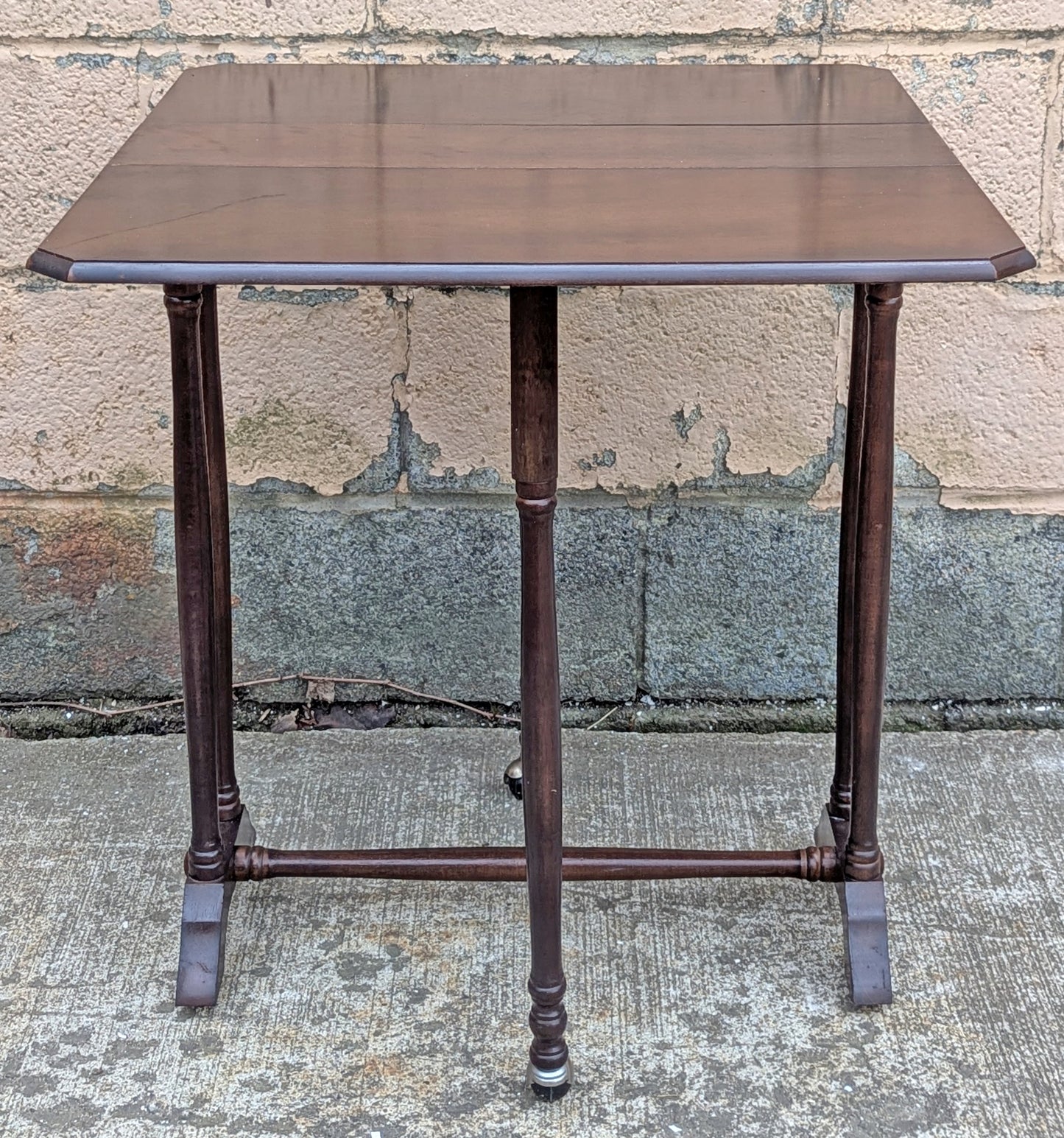 Vintage Antique Reclaimed Salvaged SOLID Cherry Wood Wooden Drop Leaf Gate Leg Gateleg End Accent Side Dining Table