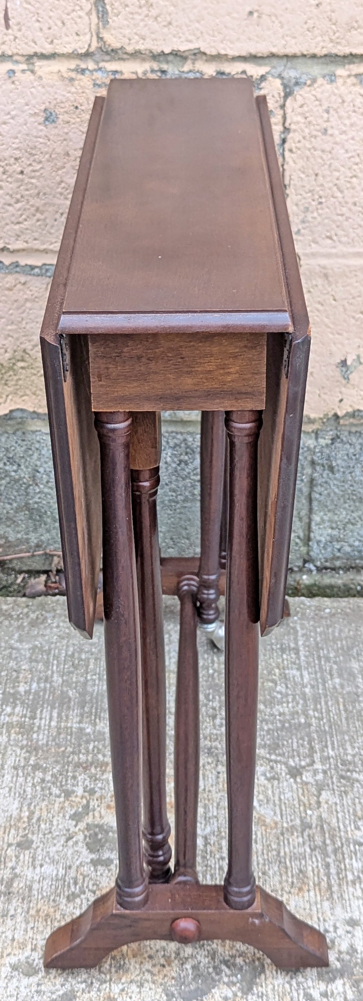 Vintage Antique Reclaimed Salvaged SOLID Cherry Wood Wooden Drop Leaf Gate Leg Gateleg End Accent Side Dining Table