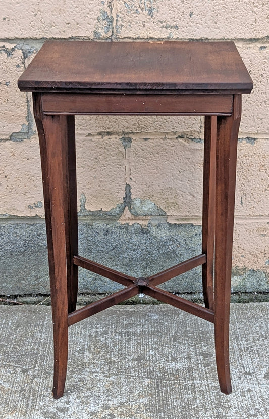 Antique Vintage Old Reclaimed Salvaged DISTRESSED SOLID Mahogany Wood Wooden Shelf Plant Pot Lamp Stand End Side Accent Table Nightstand