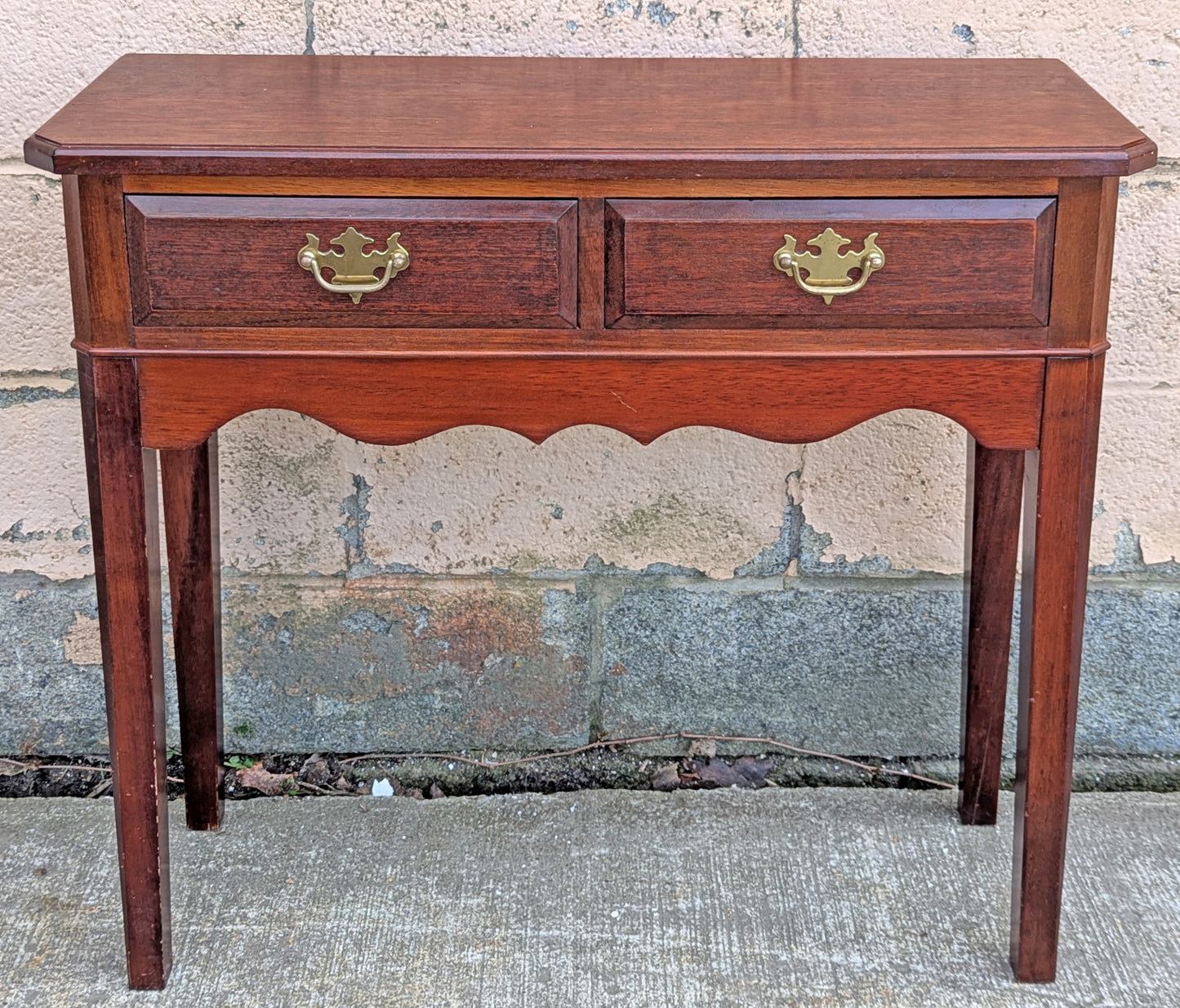Vintage Antique Old Reclaimed Salvaged SOLID Carved Mahogany Wood Wooden Console Entry Side End Hall Accent Foyer Sofa Lamp Table Stand