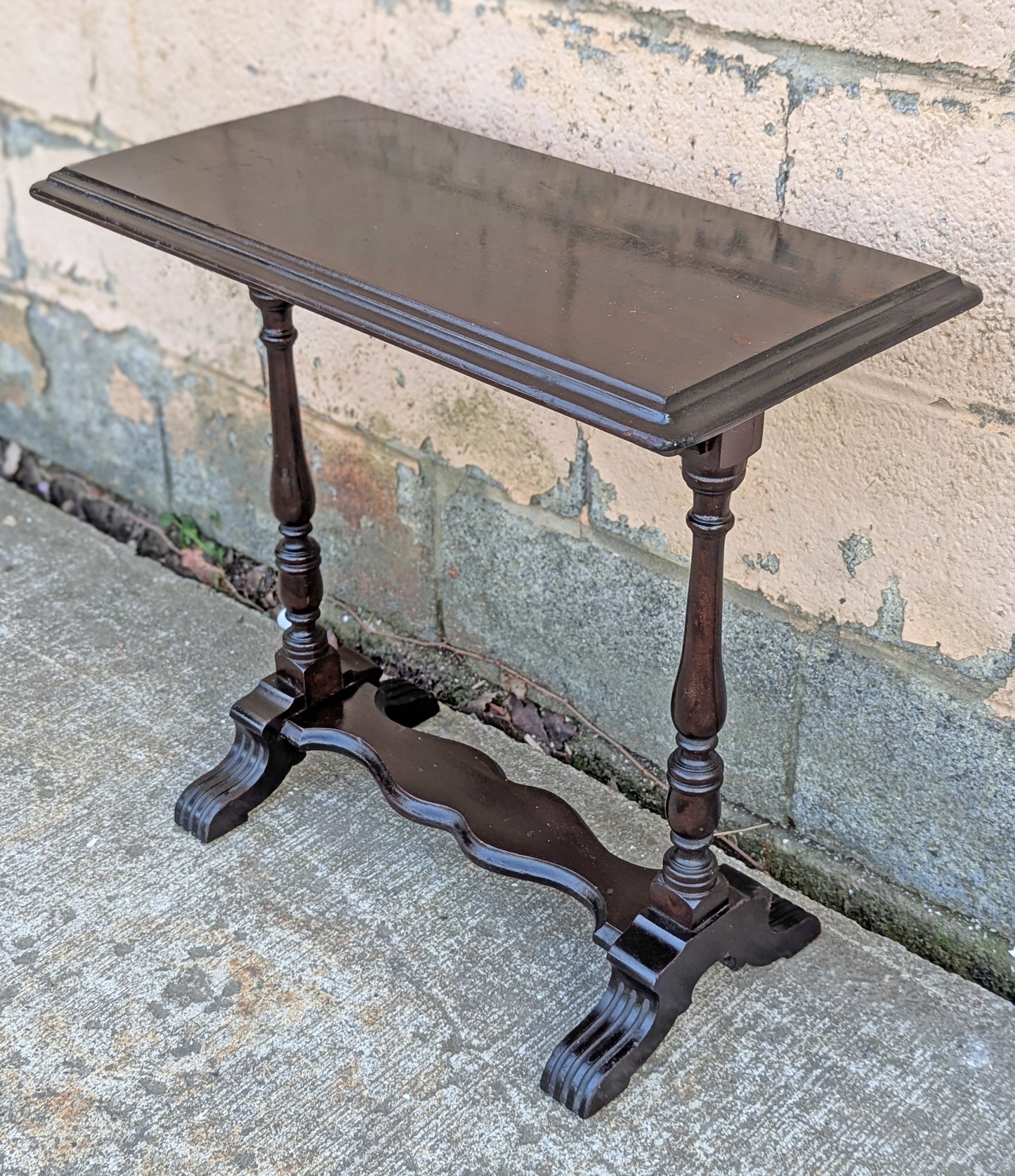 Antique Vintage Old Reclaimed Salvaged SOLID Carved Walnut Wood Wooden Neo-Classical Side End Hall Accent Foyer Sofa Lamp Table Stand