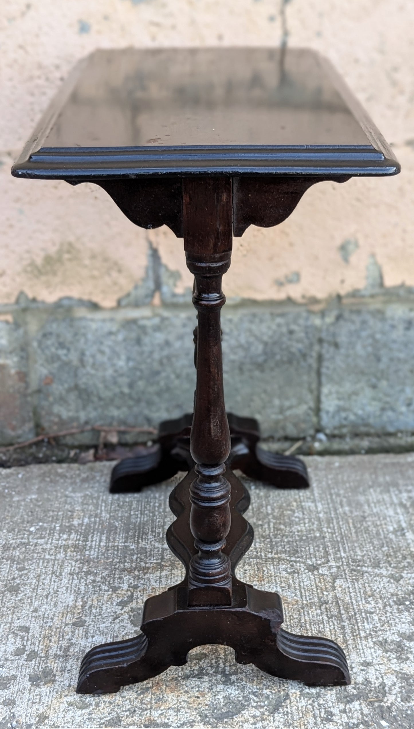 Antique Vintage Old Reclaimed Salvaged SOLID Carved Walnut Wood Wooden Neo-Classical Side End Hall Accent Foyer Sofa Lamp Table Stand