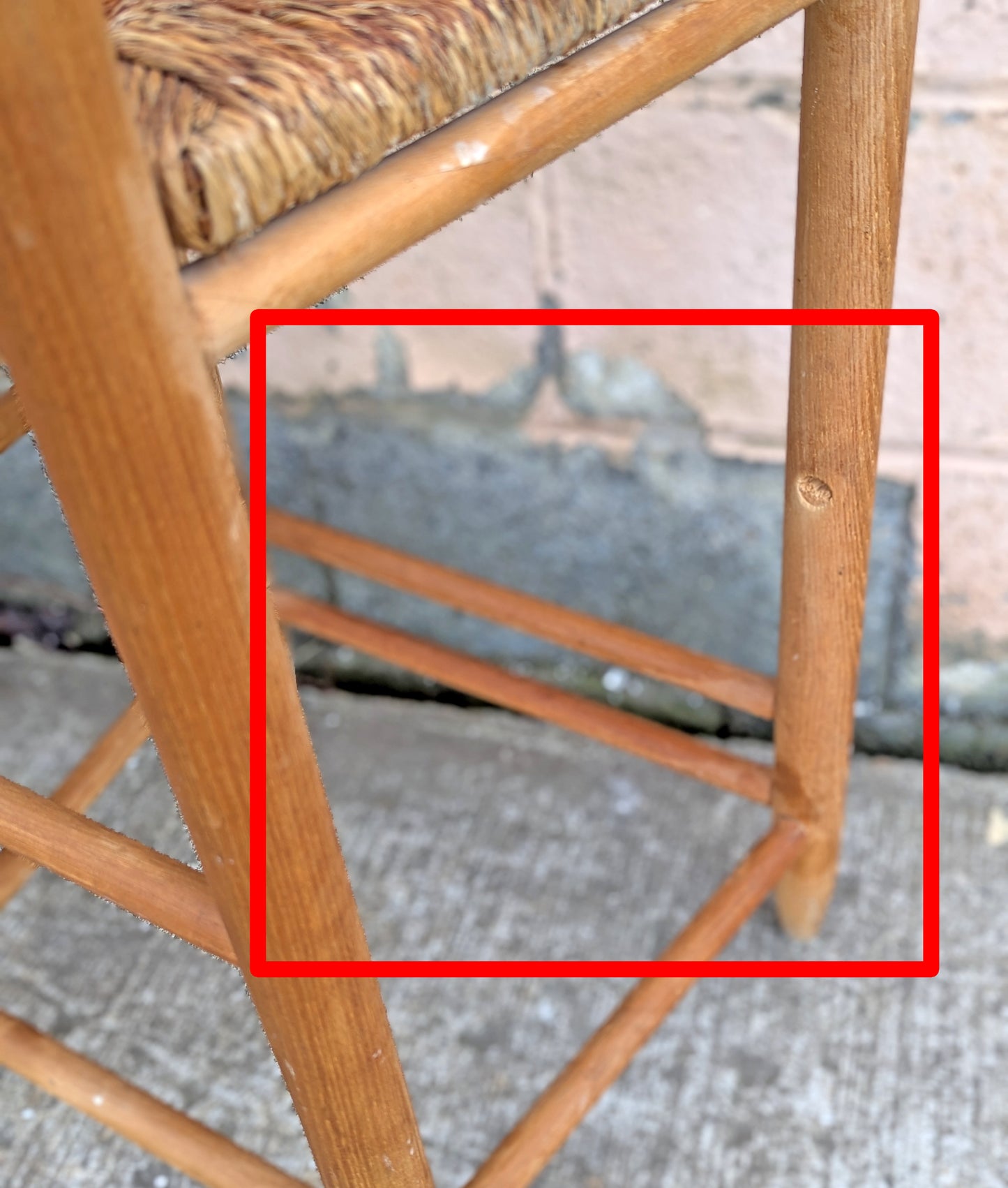Vintage Antique Old Reclaimed Salvaged Ladderback Reclaimed Salvaged SOLID Wood Wooden Dining Accent Side Rattan Seagrass Chair Seat