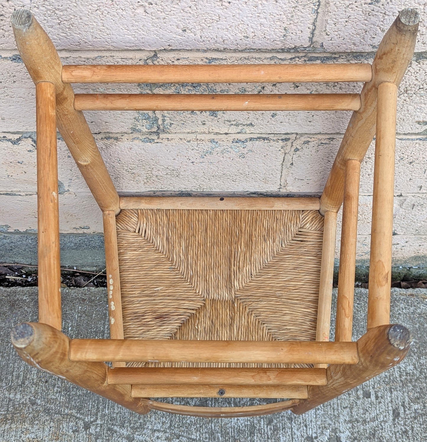 Vintage Antique Old Reclaimed Salvaged Ladderback Reclaimed Salvaged SOLID Wood Wooden Dining Accent Side Rattan Seagrass Chair Seat