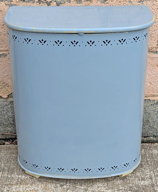 Vintage Old DETECTO BRAND Mid Century Modern Metal Steel Kids Children Laundry Hamper Clothes Clothing Vented Basket Bin