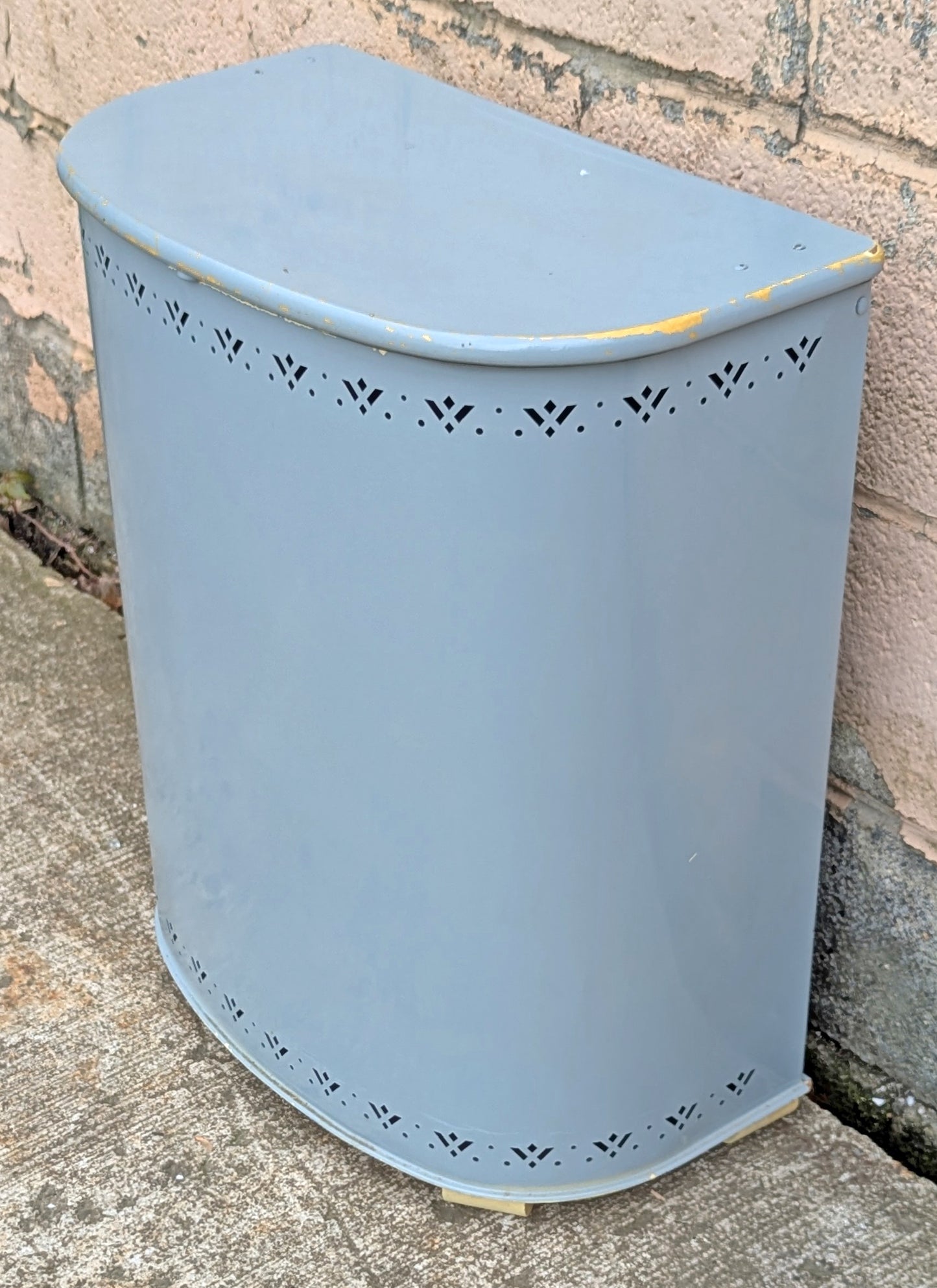 Vintage Old DETECTO BRAND Mid Century Modern Metal Steel Kids Children Laundry Hamper Clothes Clothing Vented Basket Bin