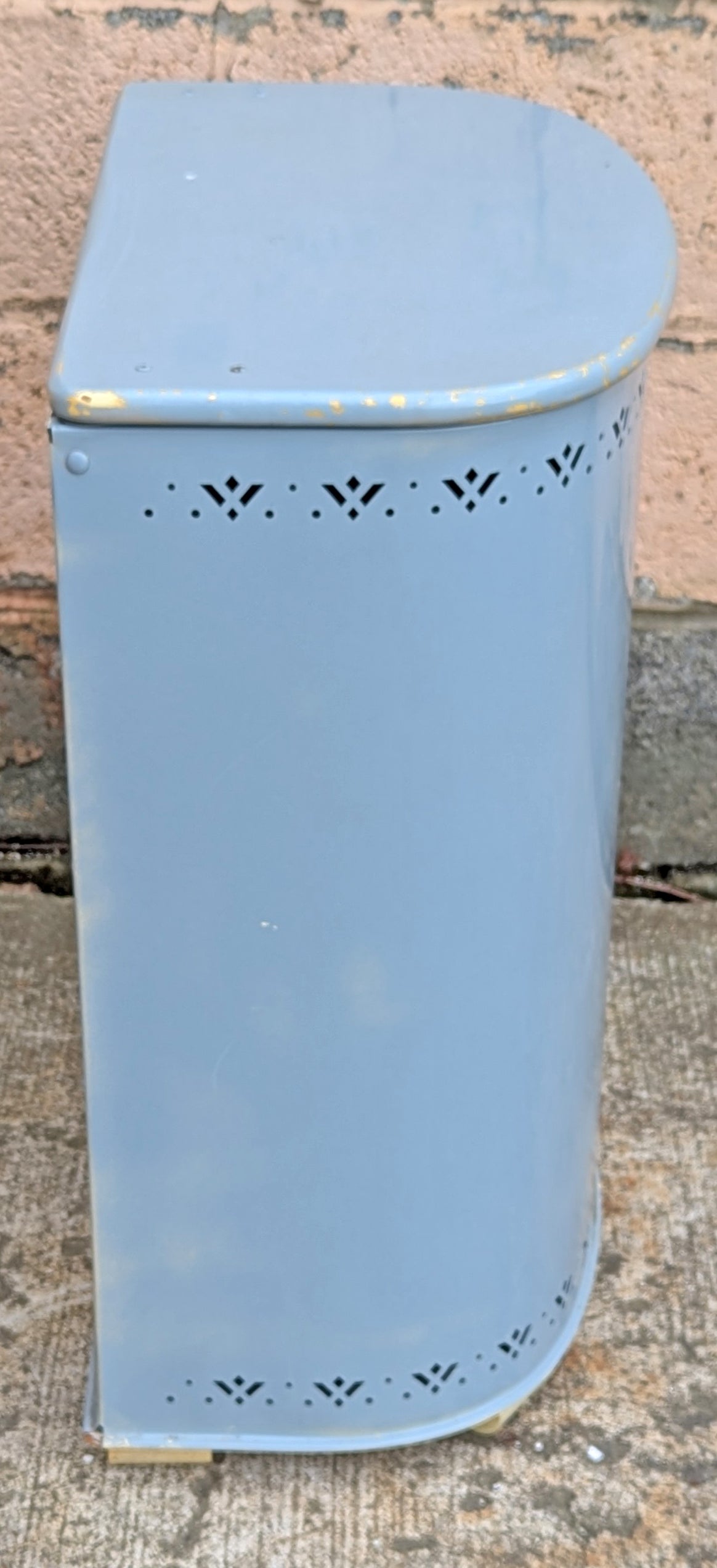 Vintage Old DETECTO BRAND Mid Century Modern Metal Steel Kids Children Laundry Hamper Clothes Clothing Vented Basket Bin