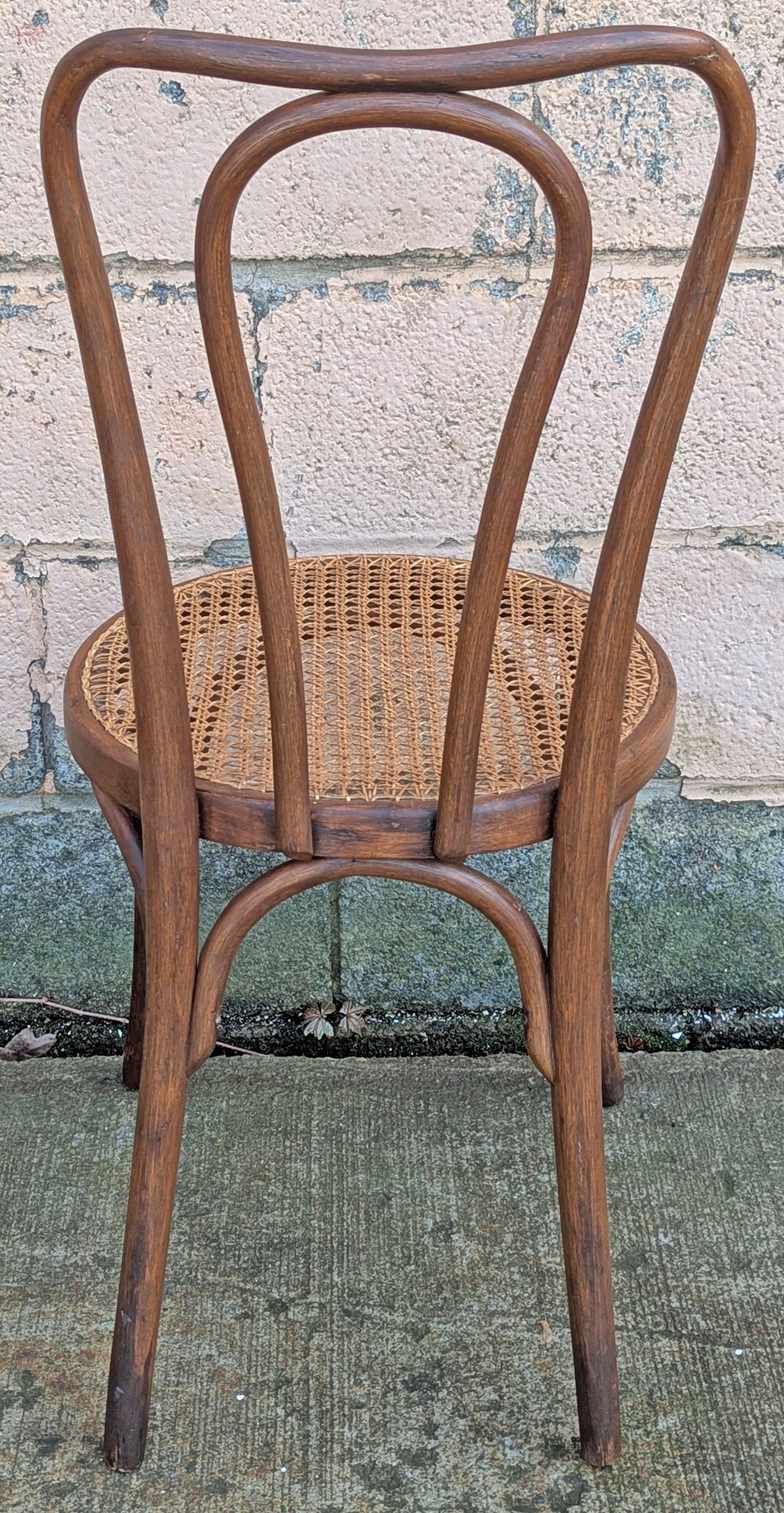 Antique Vintage .,Old Thonet Reclaimed Salvaged SOLID Wood Wooden Curved Bentwood Side Accent Bistro Dining Chair Caned Seat