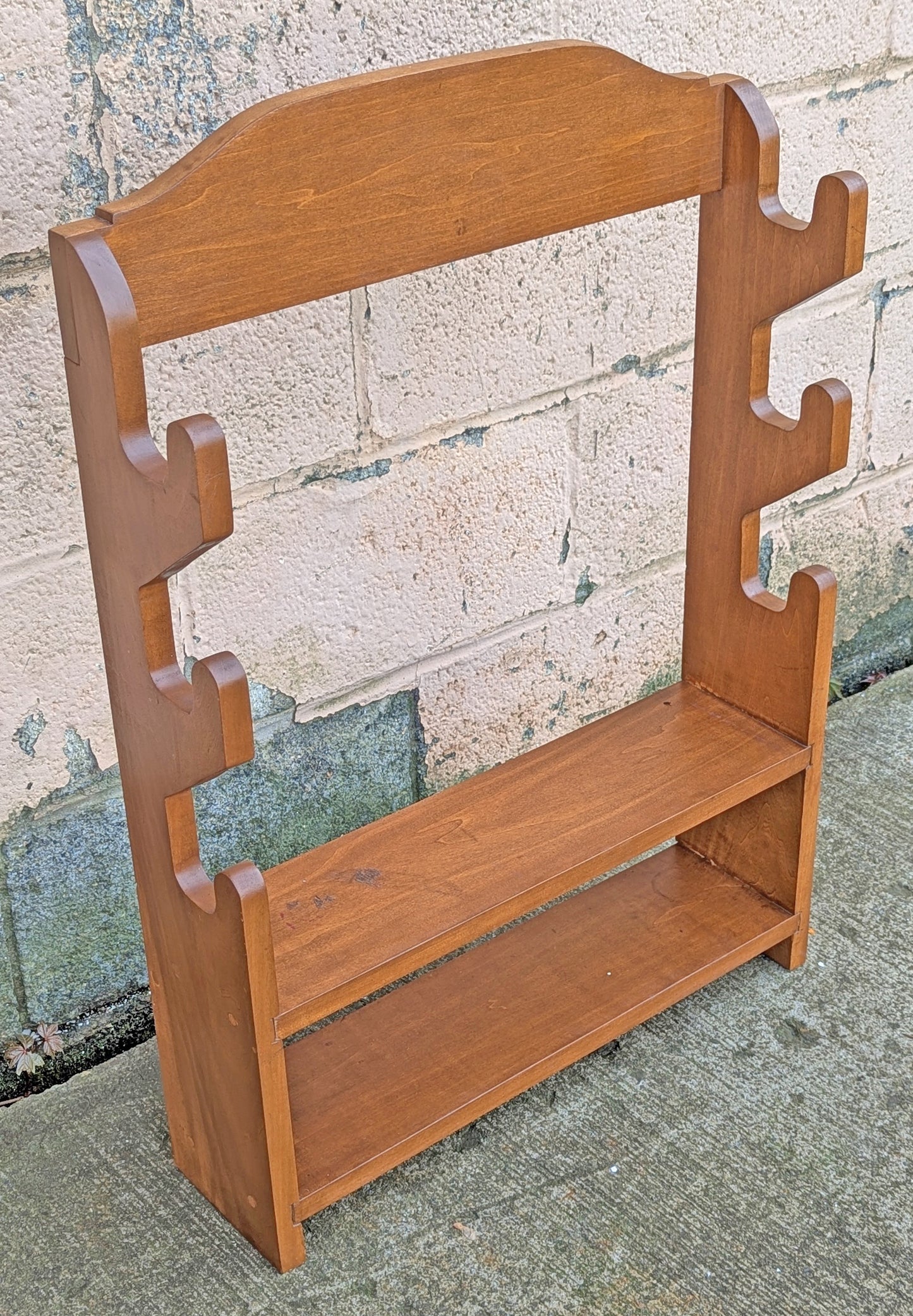 Vintage Antique Old Handmade Handcrafted Reclaimed Salvaged SOLID Wood Wooden Gun Rifle Rack Holder Wall Mounted Hanging Unit Shelf