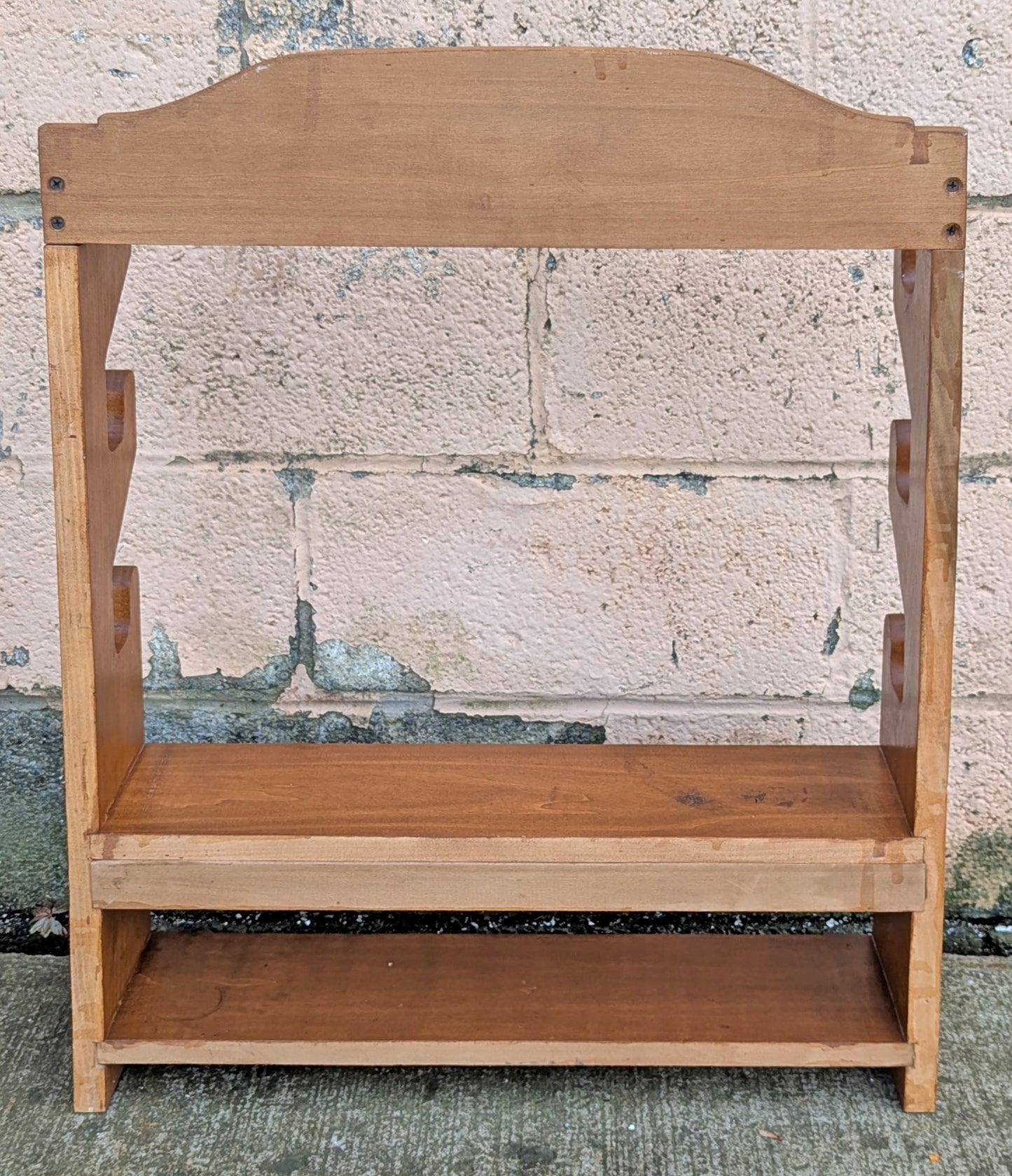 Vintage Antique Old Handmade Handcrafted Reclaimed Salvaged SOLID Wood Wooden Gun Rifle Rack Holder Wall Mounted Hanging Unit Shelf