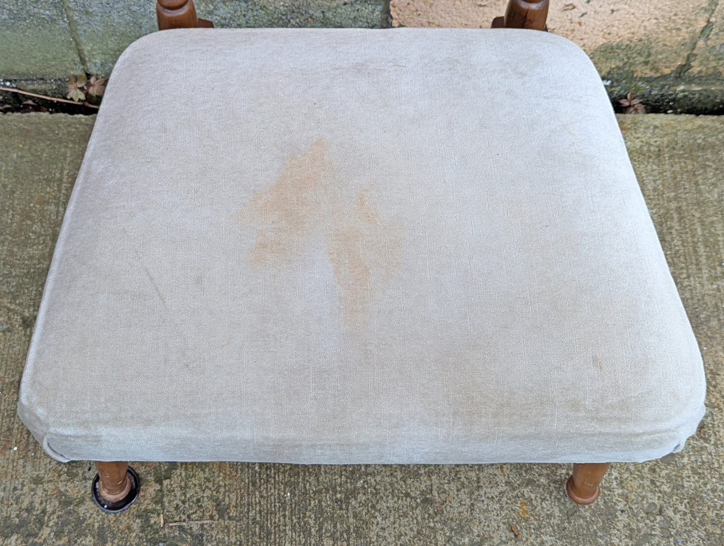 Vintage Antique Old Reclaimed Salvaged SOLID Wood Wooden Side Accent Dressing Butler Valet Gentlemans Chair Fabric Upholstered Seat