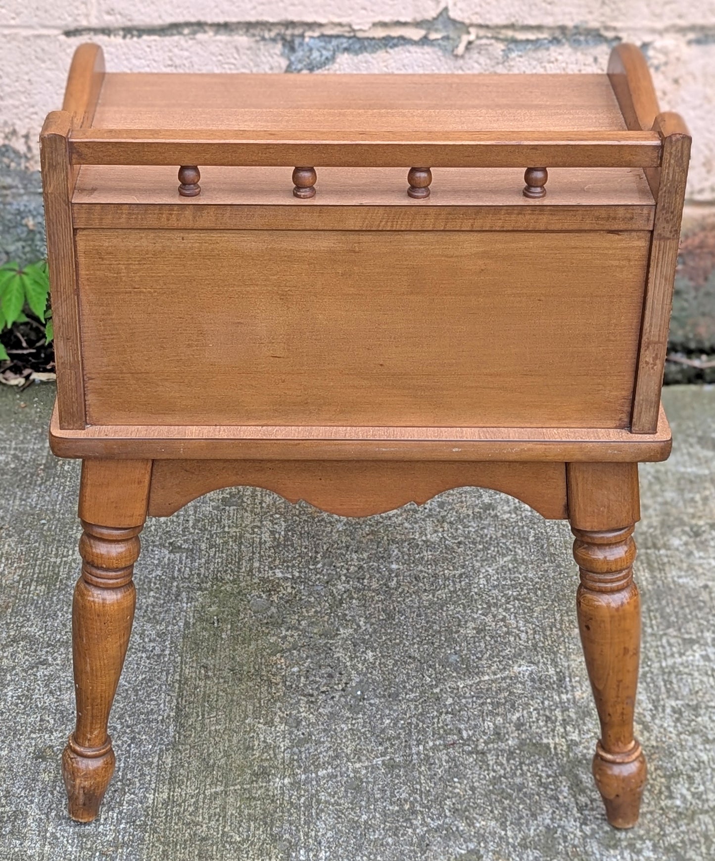 Pair of Vintage Antique Old Mid Century Mersman SOLID Wooden Wood & Formica Wooden 2 Tier End Side Accent Lamp Tables Night Stand Shelf