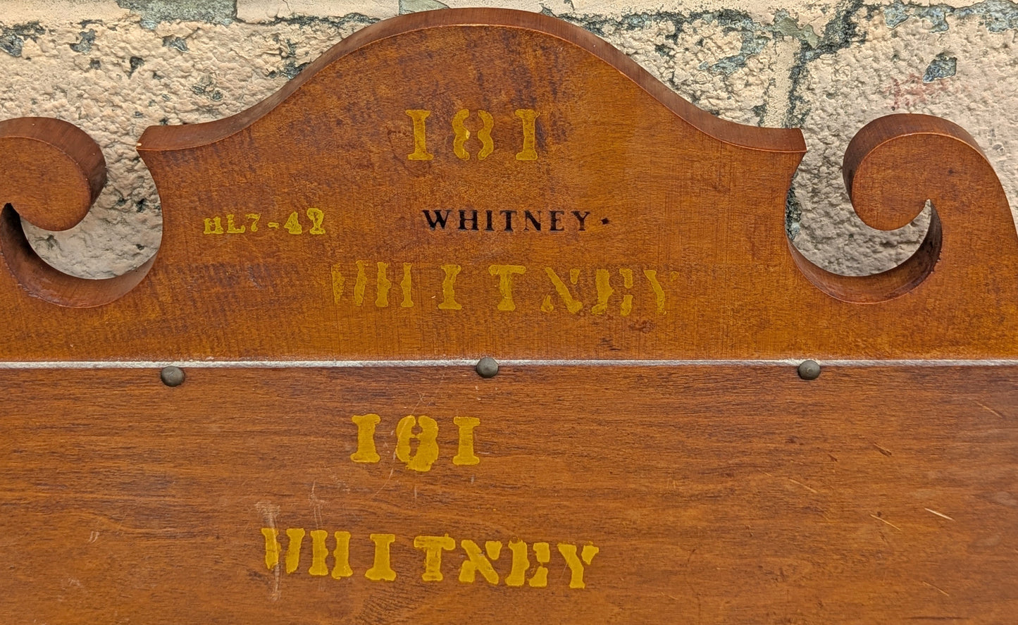 Vintage Antique Old Whitney Mid Century Solid Hard Wood Wooden Traditional Bathroom Bedroom Wall Hanging Mirror Glass Ornate Decorative