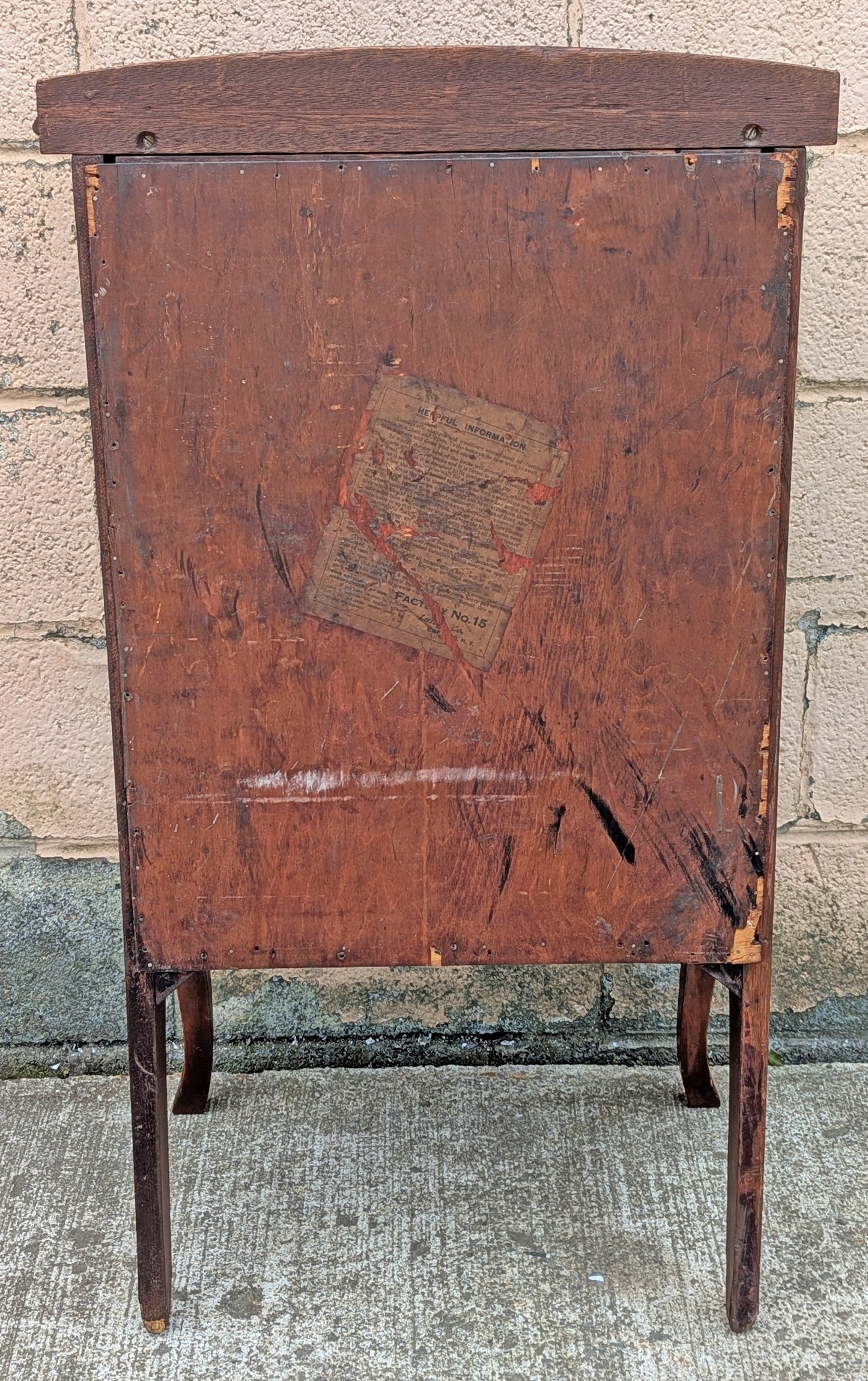 Antique Vintage Old Reclaimed Salvaged "Larkin" SOLID Mahogany Wooden Sheet Music Record Tax File Cabinet Server Side End Accent Table Stand Nightstand Shelf Storage Compartment