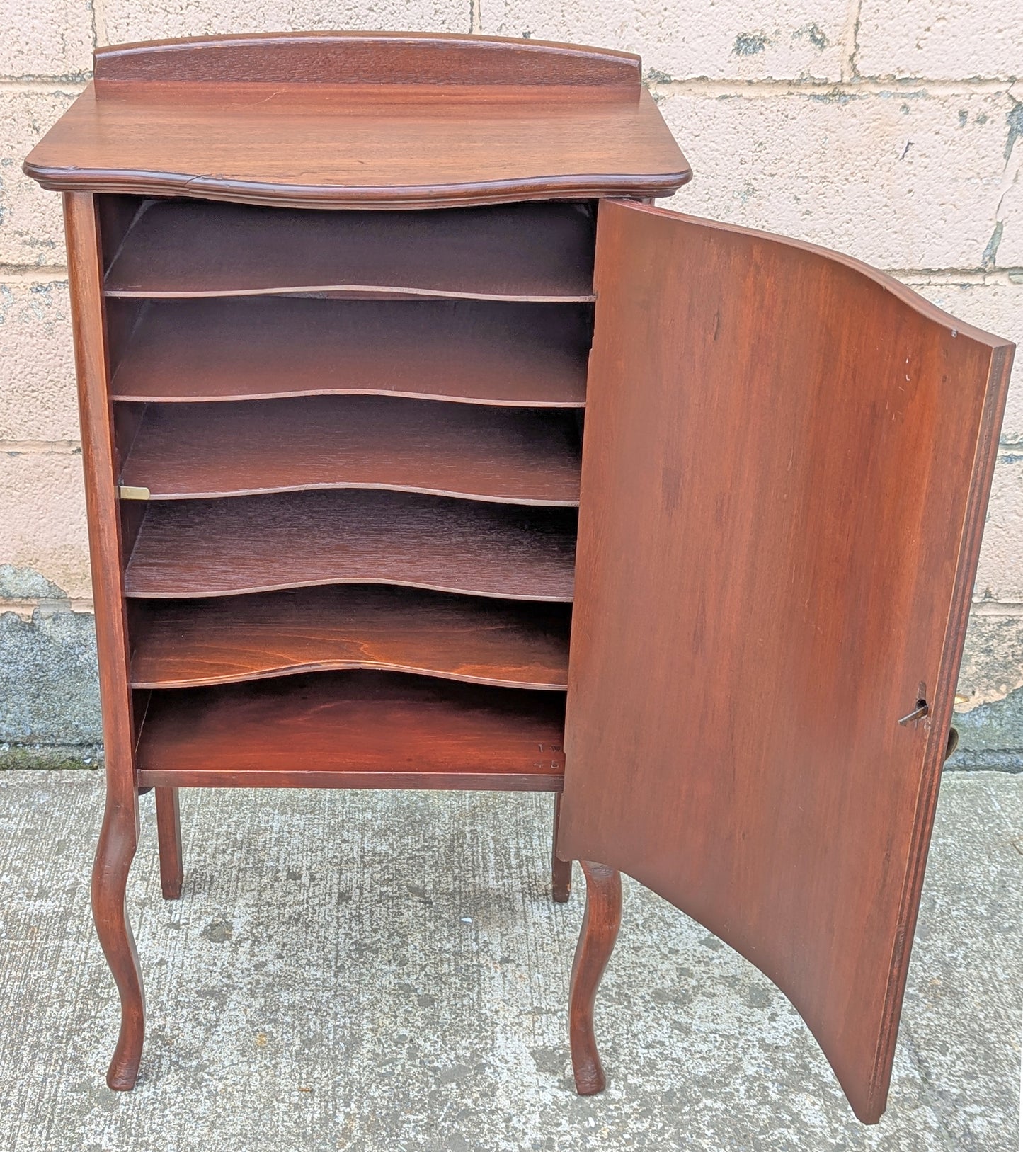 Antique Vintage Old Reclaimed Salvaged "Larkin" SOLID Mahogany Wooden Sheet Music Record Tax File Cabinet Server Side End Accent Table Stand Nightstand Shelf Storage Compartment