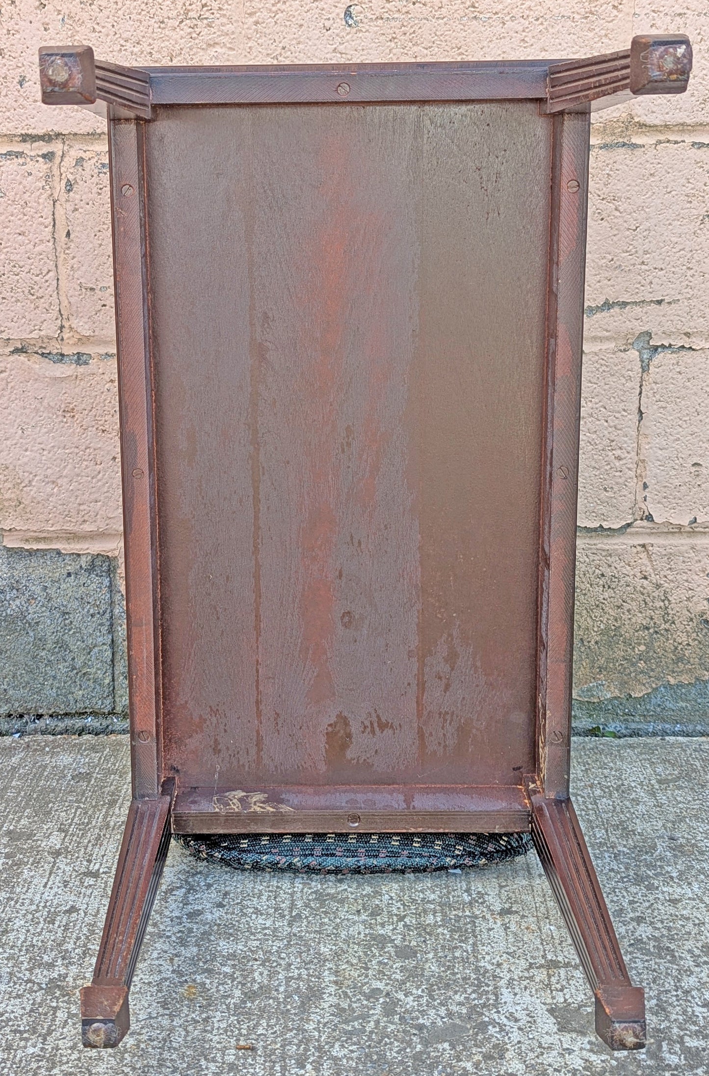 Antique Vintage Old Reclaimed Salvaged SOLID Hard Wood Wooden Leather Top End Side Occasional Accent Lamp Table Night Stand Nightstand
