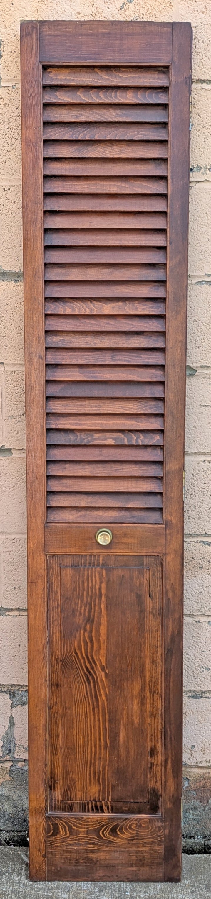 60"x79.5" Set of Vintage SOLID Wood Wooden Interior Bifold Doors Louver Closet Pantry Doors