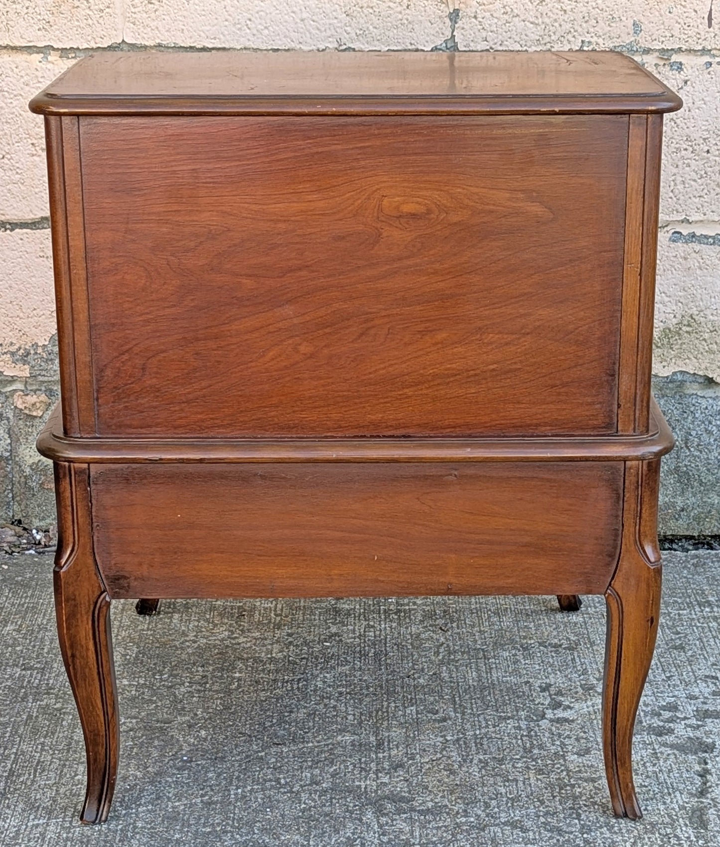 Pair of Vintage Antique Old French Revival Provincial SOLID Wooden Wood & Formica Wooden 2 Tier End Side Accent Lamp Tables Nightstand Shelf