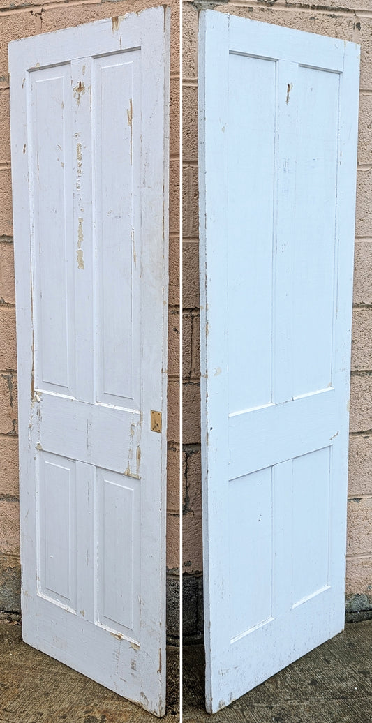 24"x72" Antique Vintage Old Reclaimed Salvaged Victorian SOLID Wood Wooden Interior Door 4 Panels
