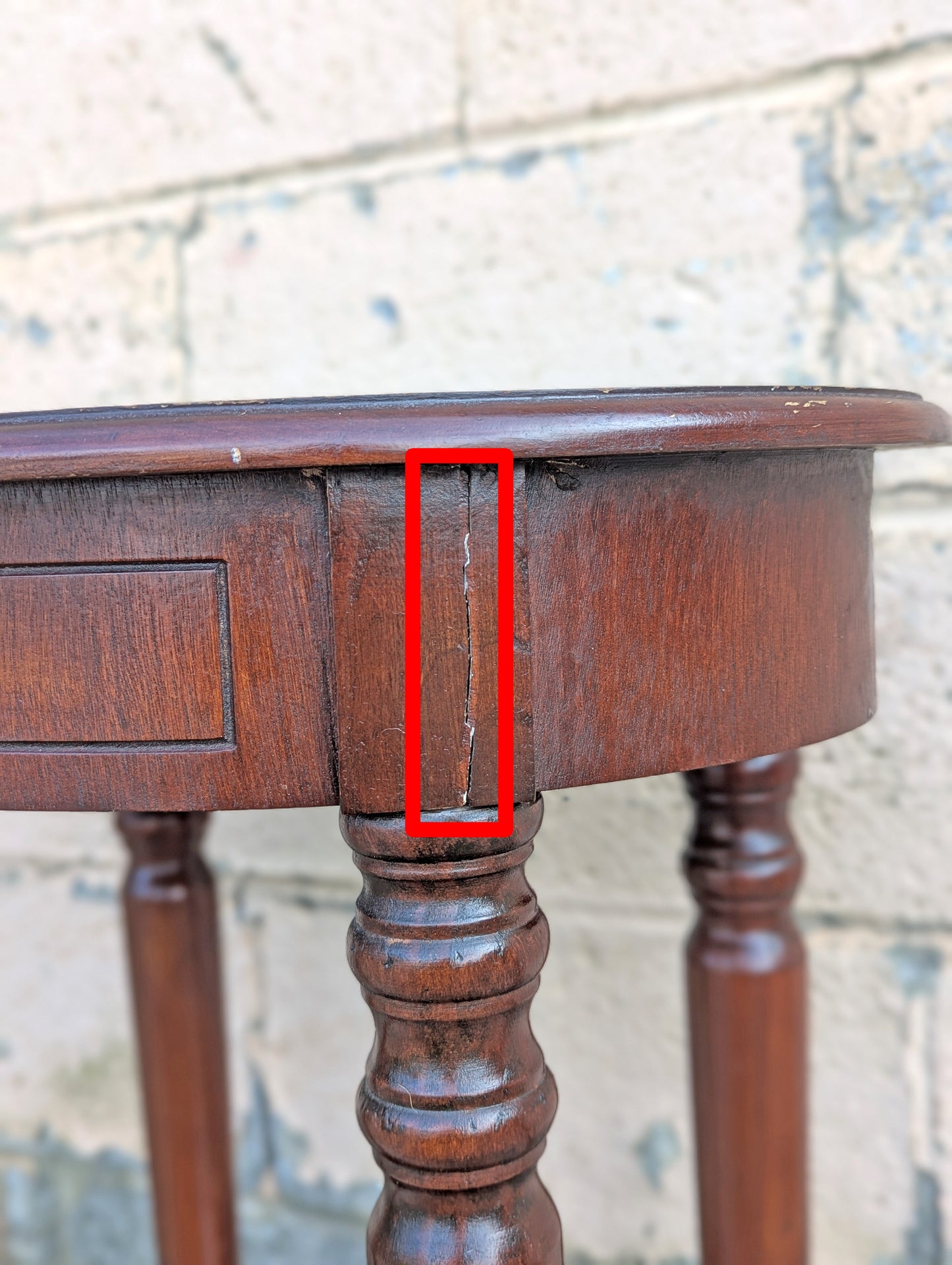 Vintage Old Reclaimed Salvaged Mahogany Wood Wooden 2 TIER Oval End Side Sofa Accent Table Nightstand Shelf
