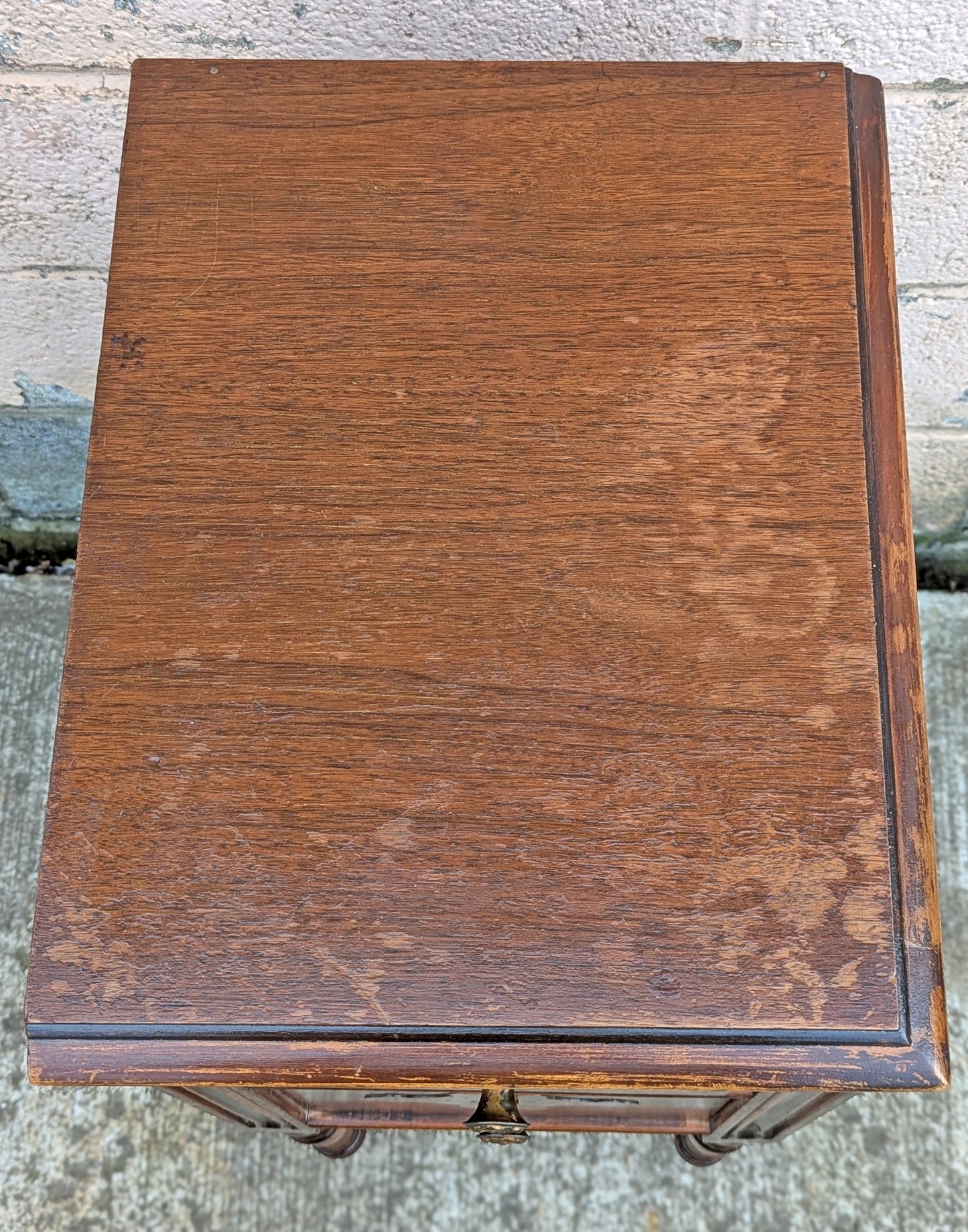 Antique Old Vintage Reclaimed Salvaged SOLID Walnut Wood Wooden Corner Bedside End Side Accent Table Nightstand Stand Lamp Plant Shelf