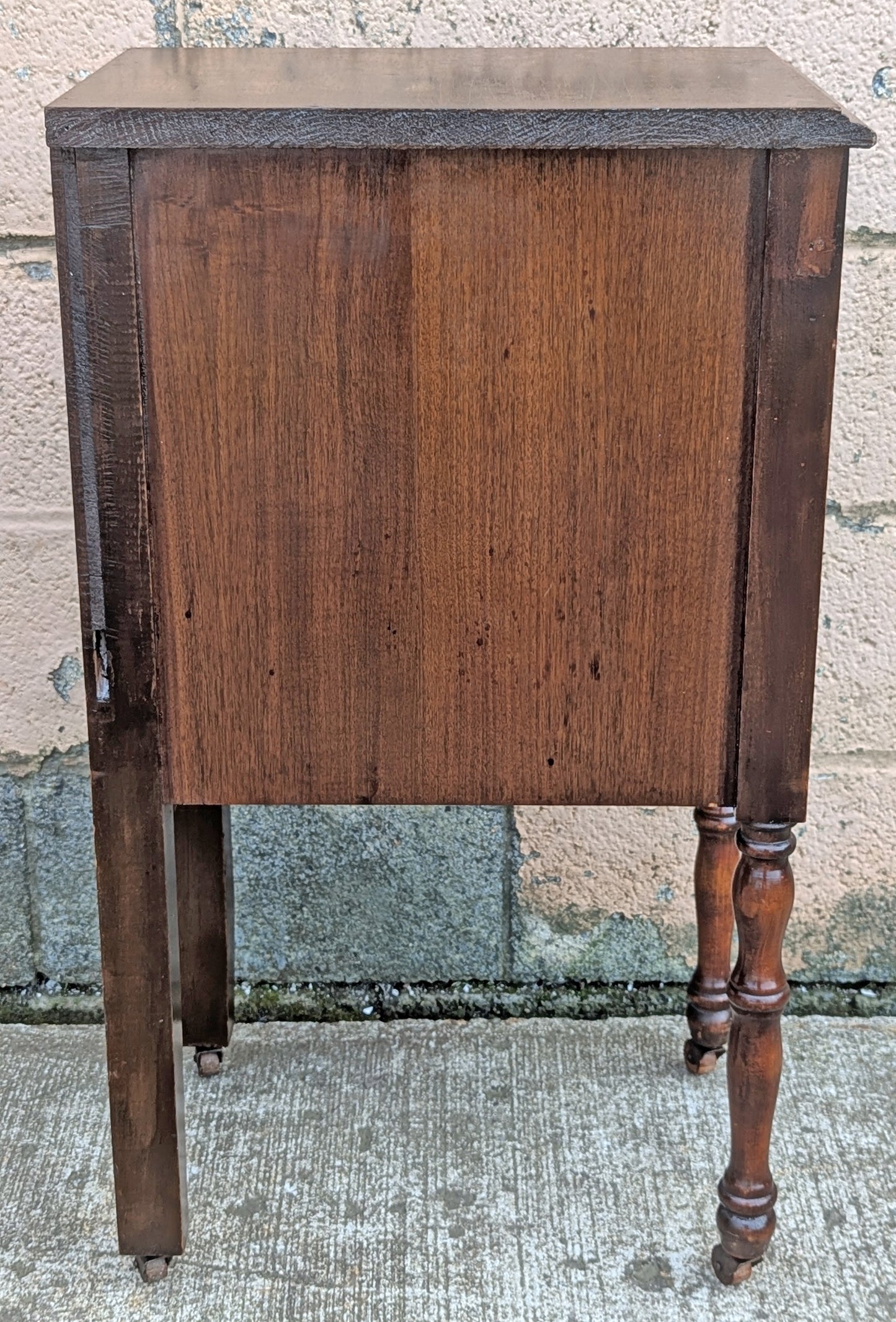Antique Old Vintage Reclaimed Salvaged SOLID Walnut Wood Wooden Corner Bedside End Side Accent Table Nightstand Stand Lamp Plant Shelf