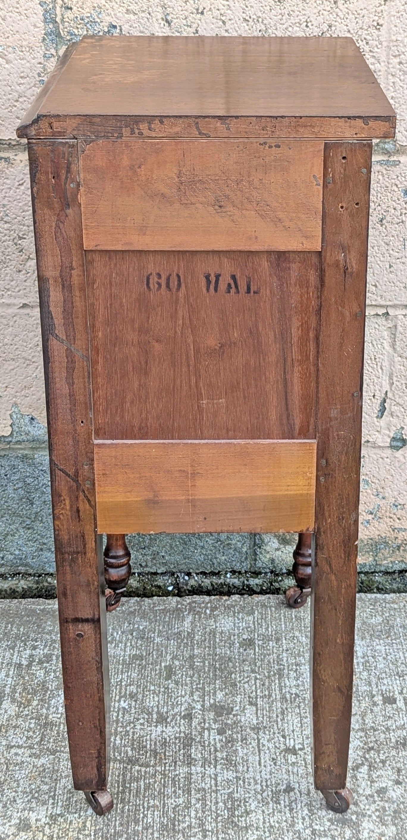 Antique Old Vintage Reclaimed Salvaged SOLID Walnut Wood Wooden Corner Bedside End Side Accent Table Nightstand Stand Lamp Plant Shelf