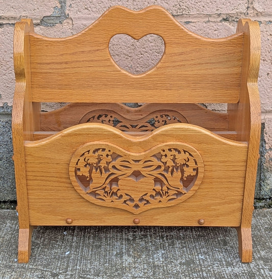 Vintage Reclaimed Salvaged Handmade SOLID Wood Wooden Newspaper Accent Decor Magazine Caddy Tool Box Storage Basket Rack Holder Bin Stand