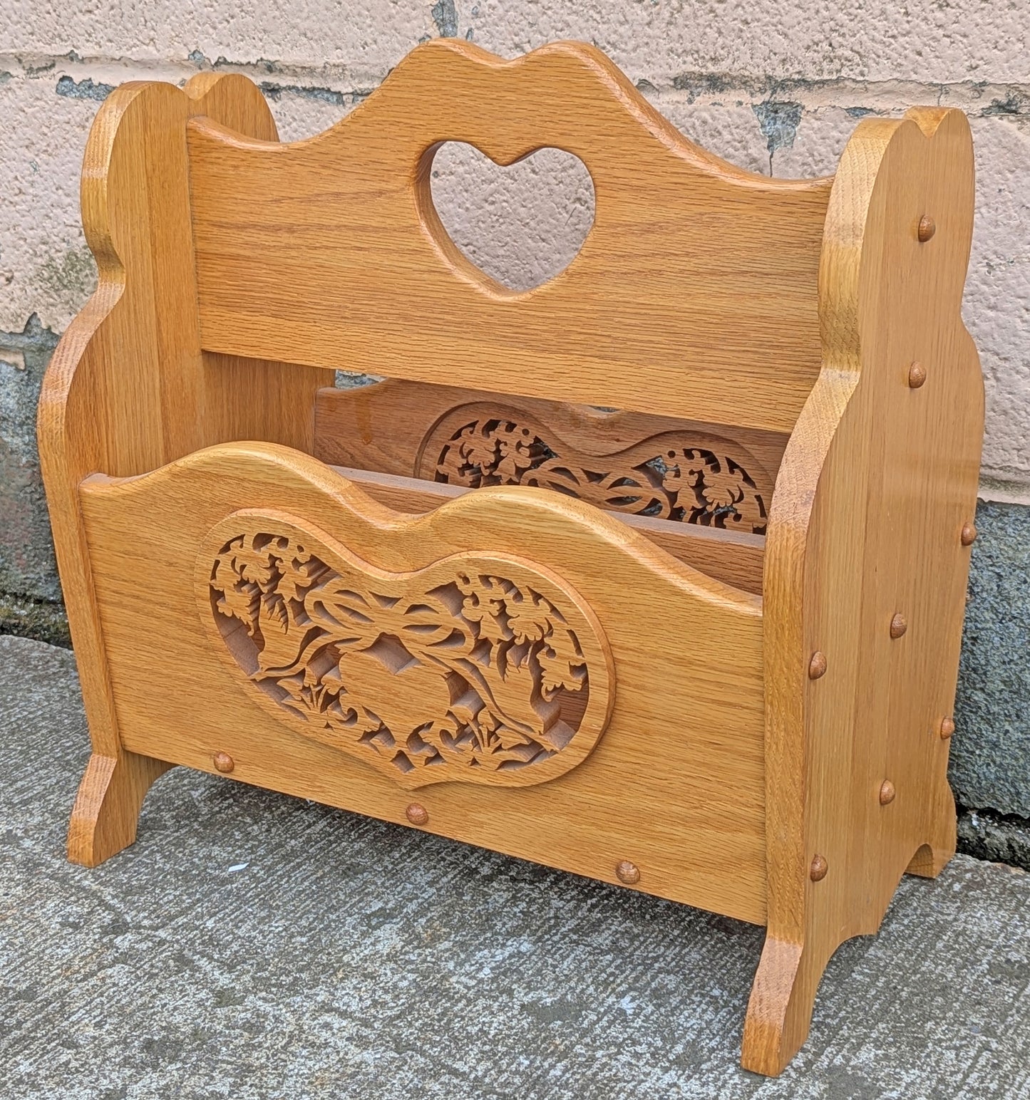 Vintage Reclaimed Salvaged Handmade SOLID Wood Wooden Newspaper Accent Decor Magazine Caddy Tool Box Storage Basket Rack Holder Bin Stand