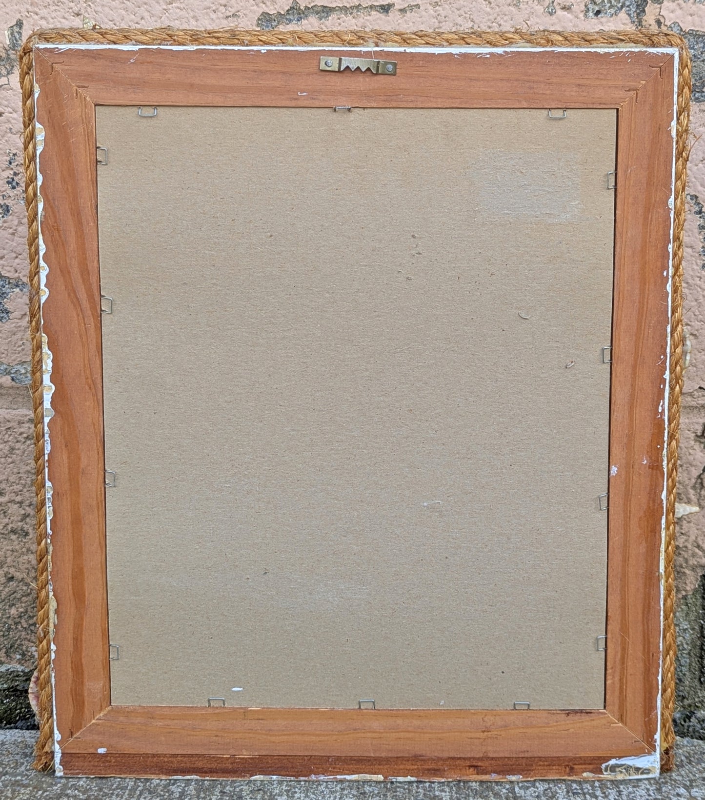Vintage Old Reclaimed Salvaged Handmade Handcrafted Solid Wood Wooden Wall Mounted Seashell Ocean Beach Mount Accent Bathroom Mirror Glass Ornate Decorative