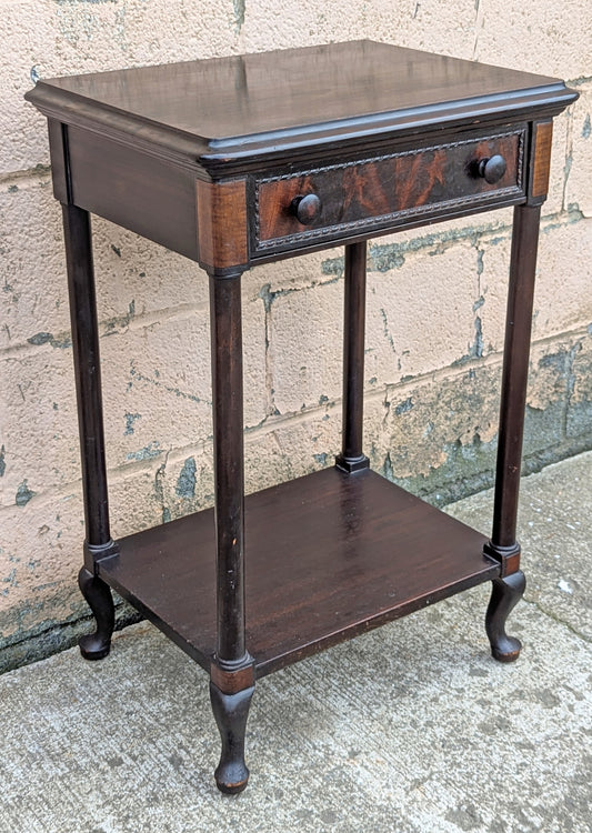 Antique Vintage Old Reclaimed Salvaged Victorian SOLID Mahogany Wood Wooden Side End Hall Corner Sofa Couch Table Night Stand Shelf Drawer